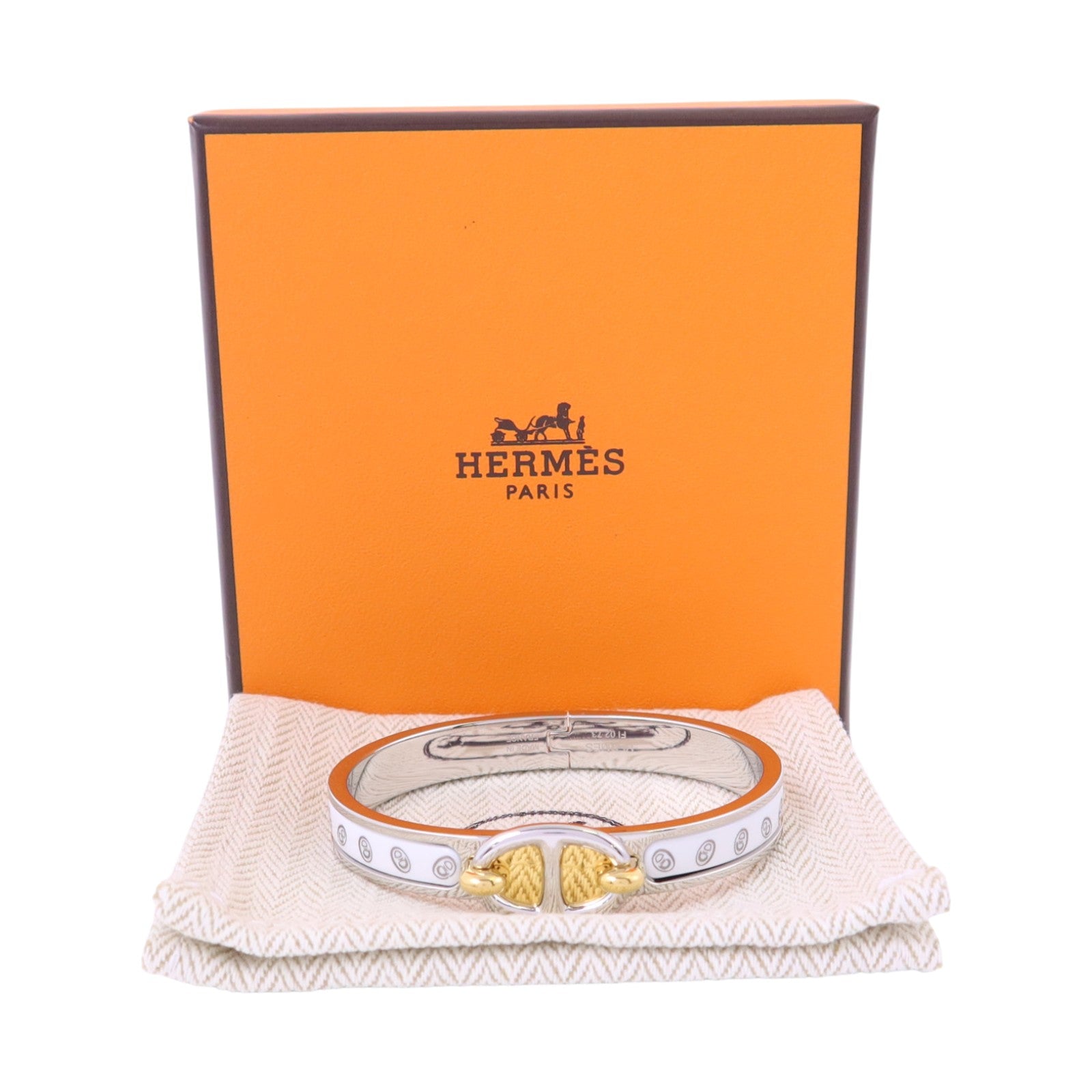 HERMES 金屬/琺瑯Mini Clic Chaine D'Ancre Bracelet銀扣手鏈