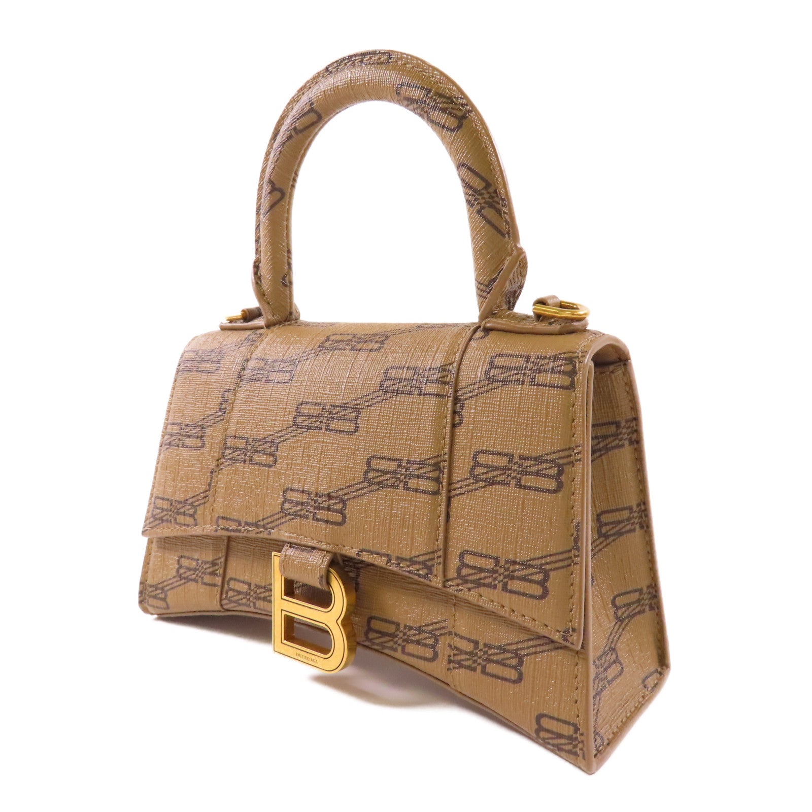 BALENCIAGA 牛皮皮革Hourglass Top Handle金扣手挽肩背兩用袋