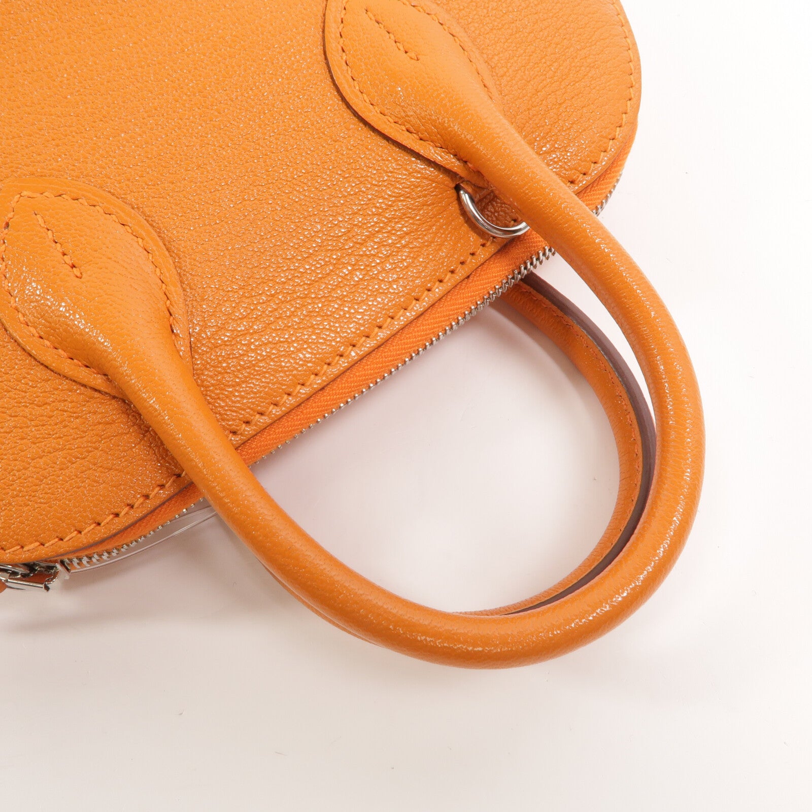 HERMES Chevre皮革Mini Bolide手挽肩背兩用袋Orange
