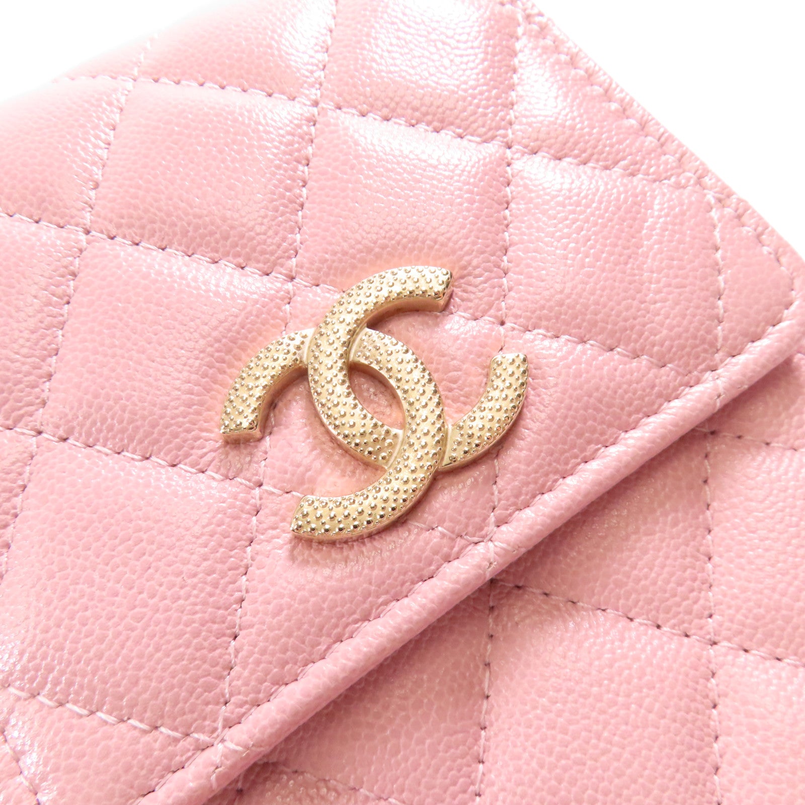 CHANEL 牛皮皮革Phone Bag金扣鏈帶肩背袋