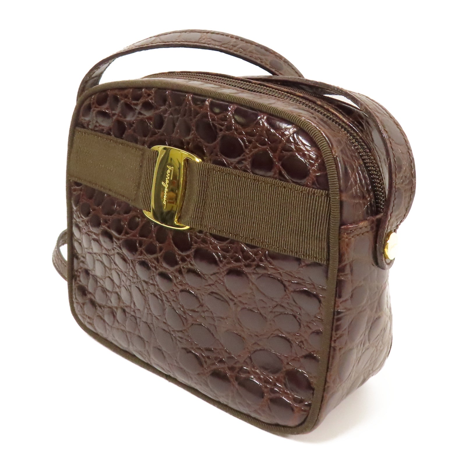 Salvatore Ferragamo 牛皮皮革Shoulder Bag金扣肩背袋