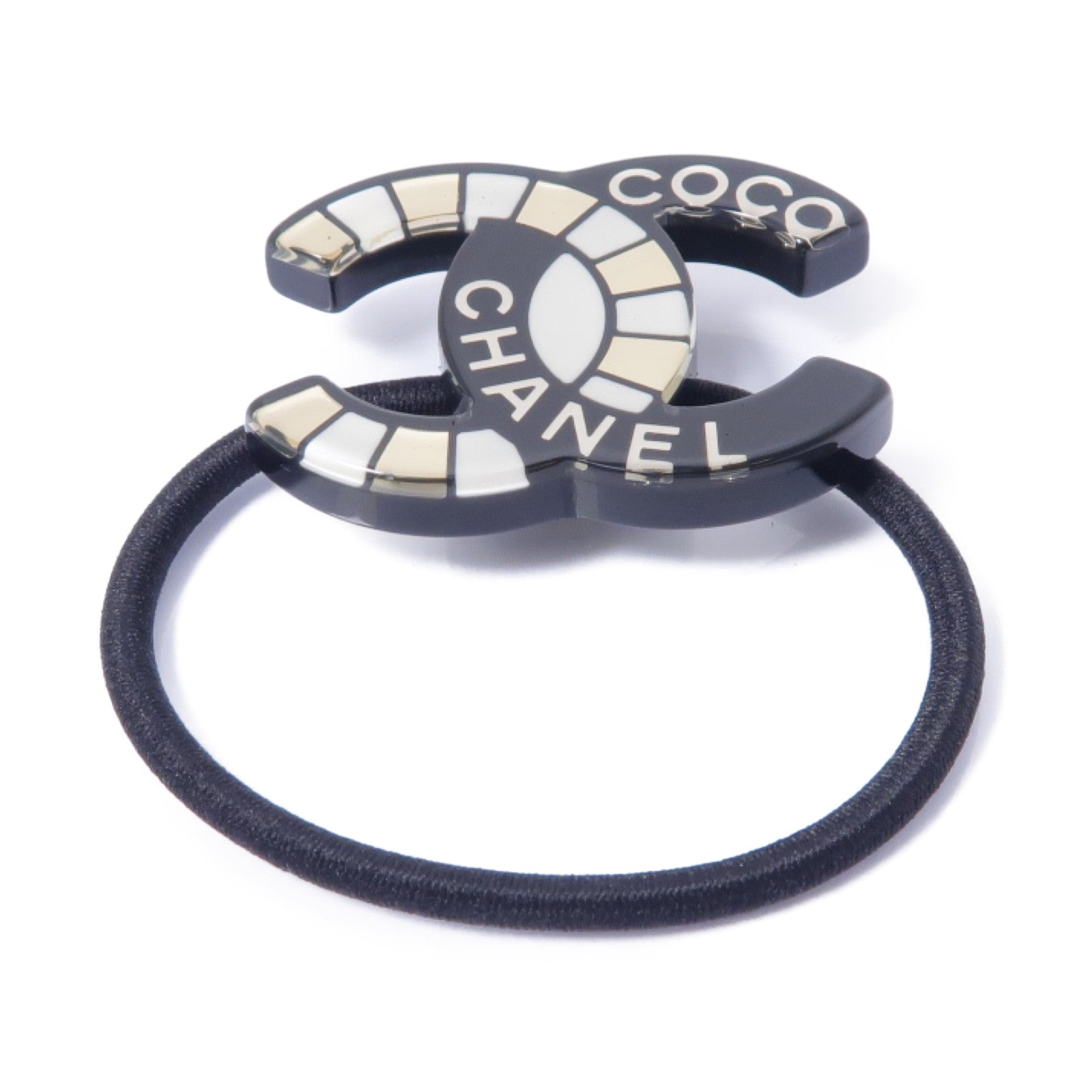 CHANEL PVC Hair Tie髮圈黒色