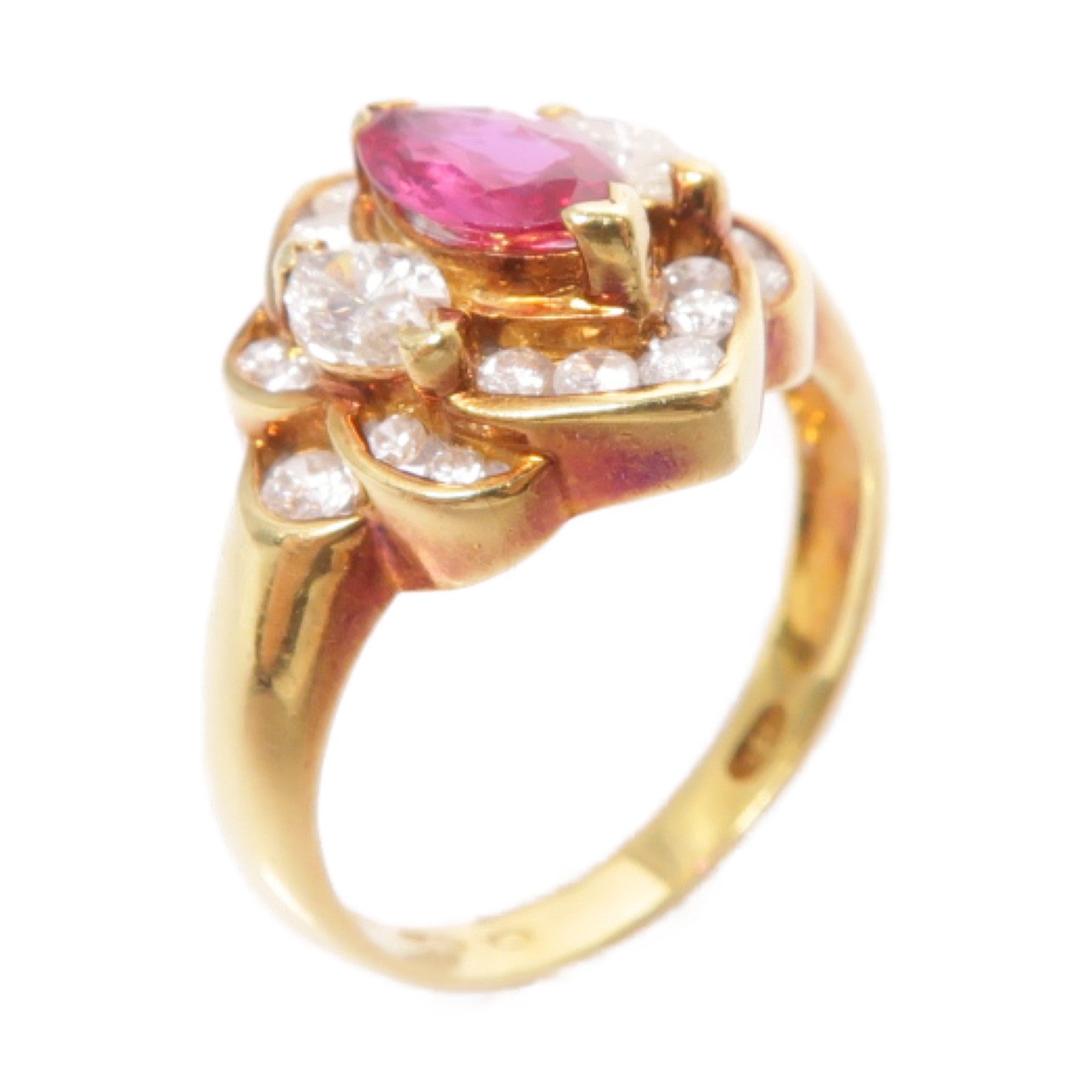 JEWELRY 【激減優惠】18K黃金Ruby Ring紅寶石戒指US#5