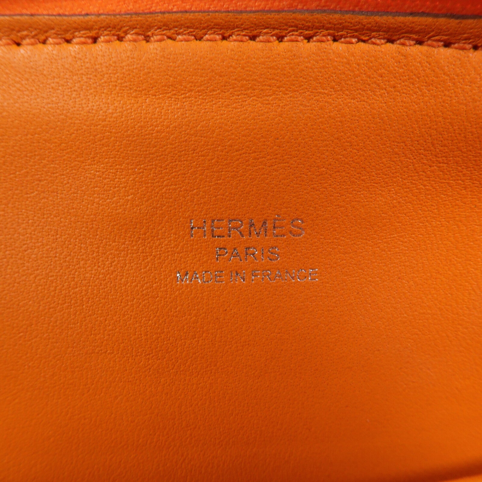 HERMES Chevre皮革Mini Bolide手挽肩背兩用袋Orange