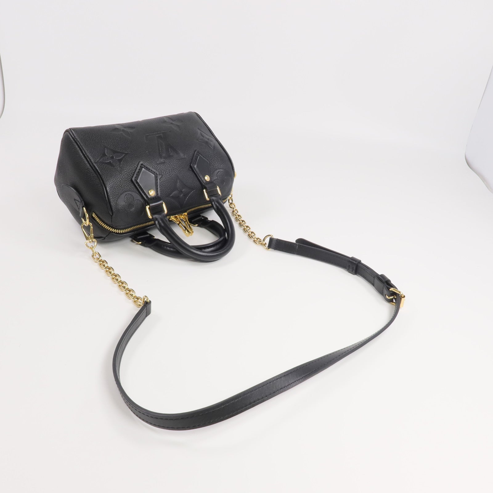 LOUIS VUITTON Monogram Empreinte Speedy Bandouliere 20金扣手挽肩背兩用袋