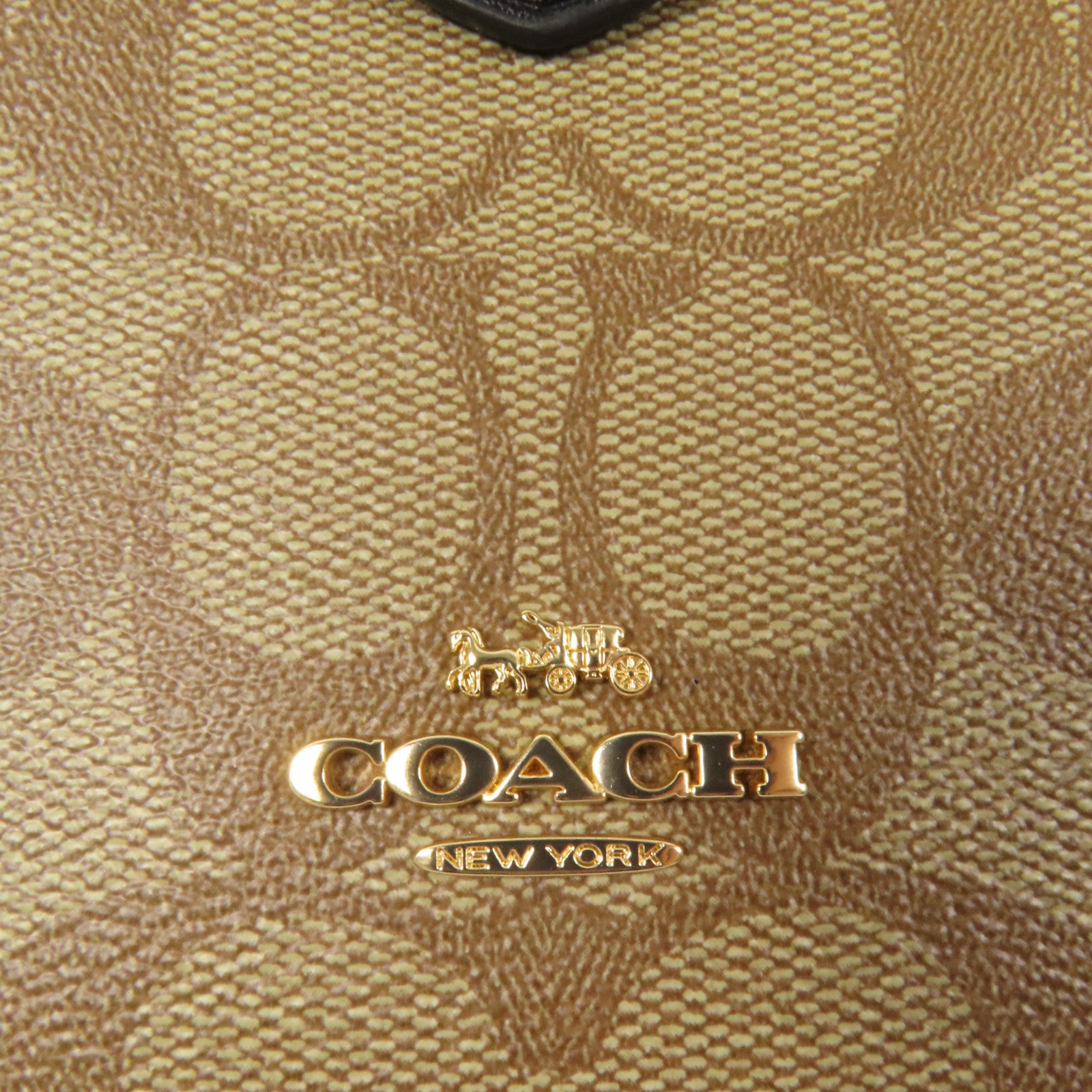 COACH 塗層帆布Shoulder Bag金扣手挽肩背兩用袋