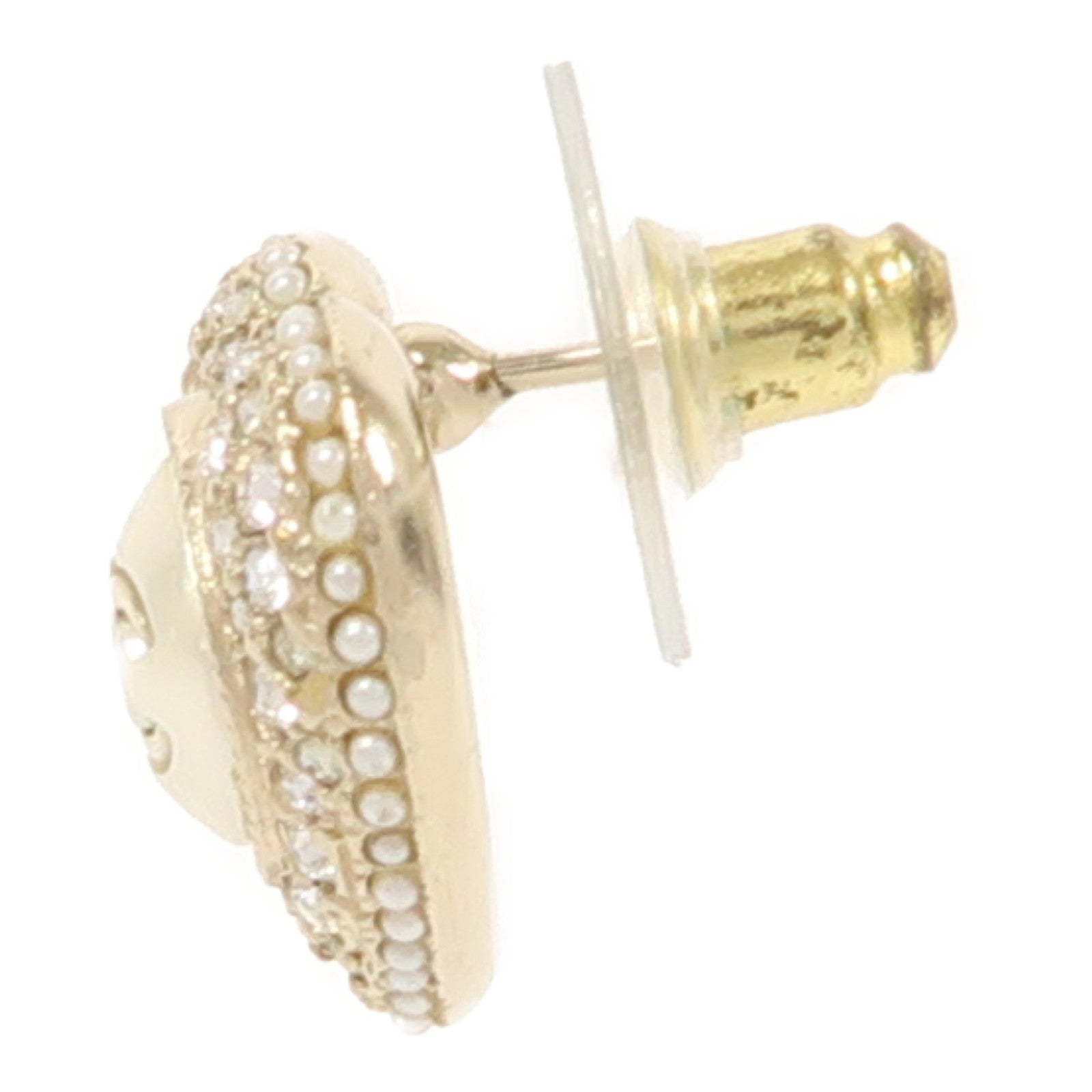 CHANEL PVC/金屬Heart Earrings耳環金色