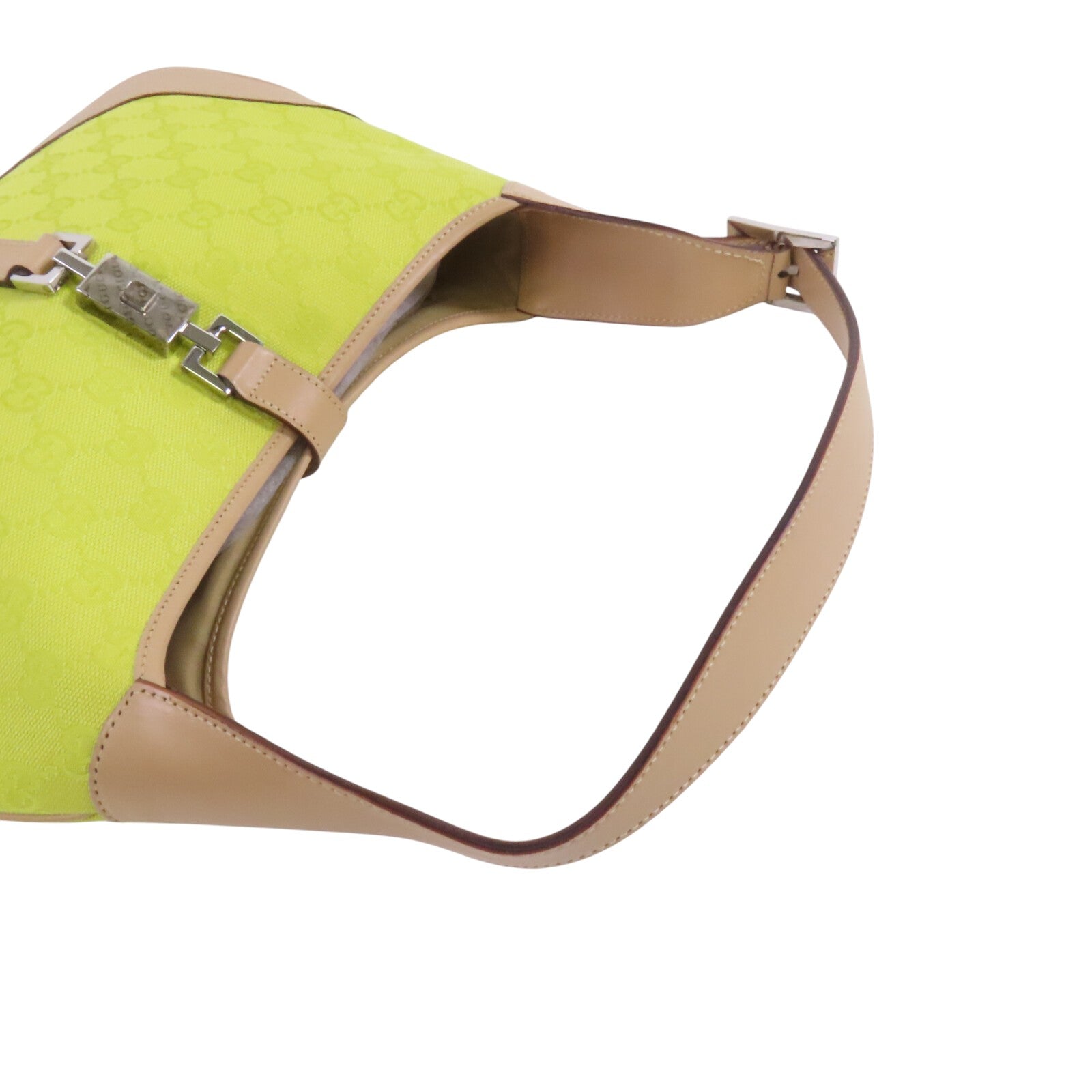 GUCCI GG帆布Jackie銀扣肩背袋