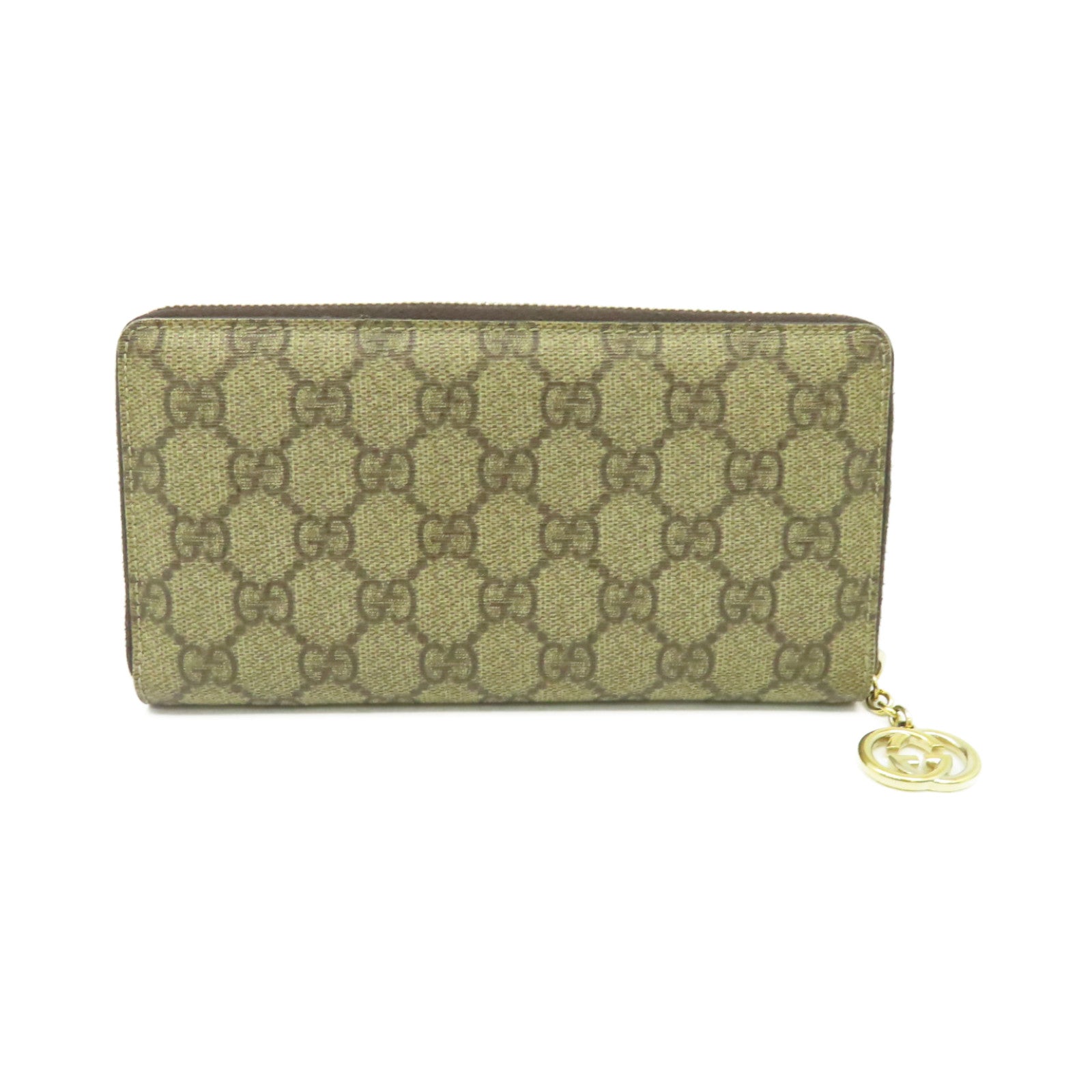 GUCCI 【激減優惠】塗層帆布Zipper Long Wallet拉鏈長錢包啡色