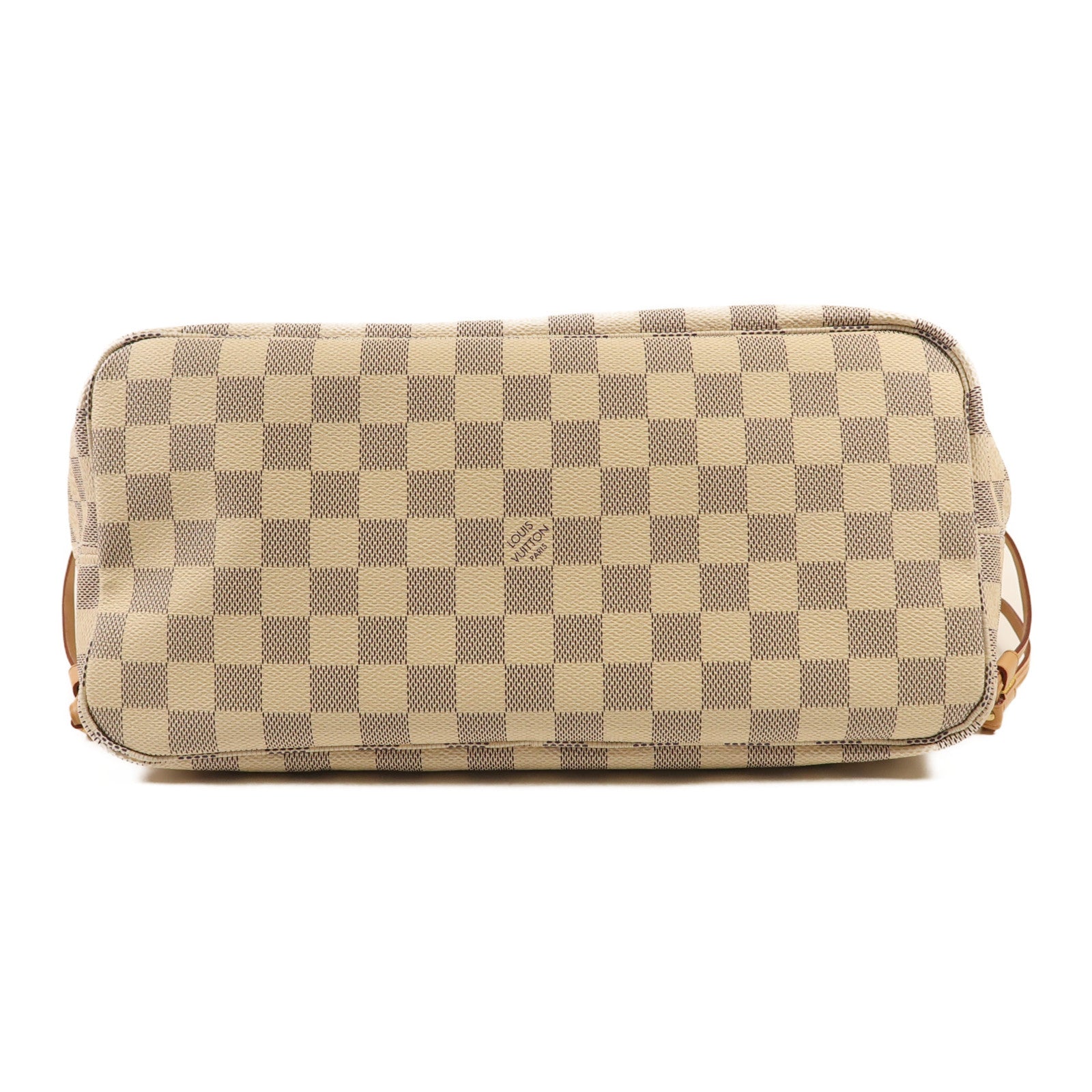 LOUIS VUITTON Damier Azur Neverfull MM金扣手挽袋