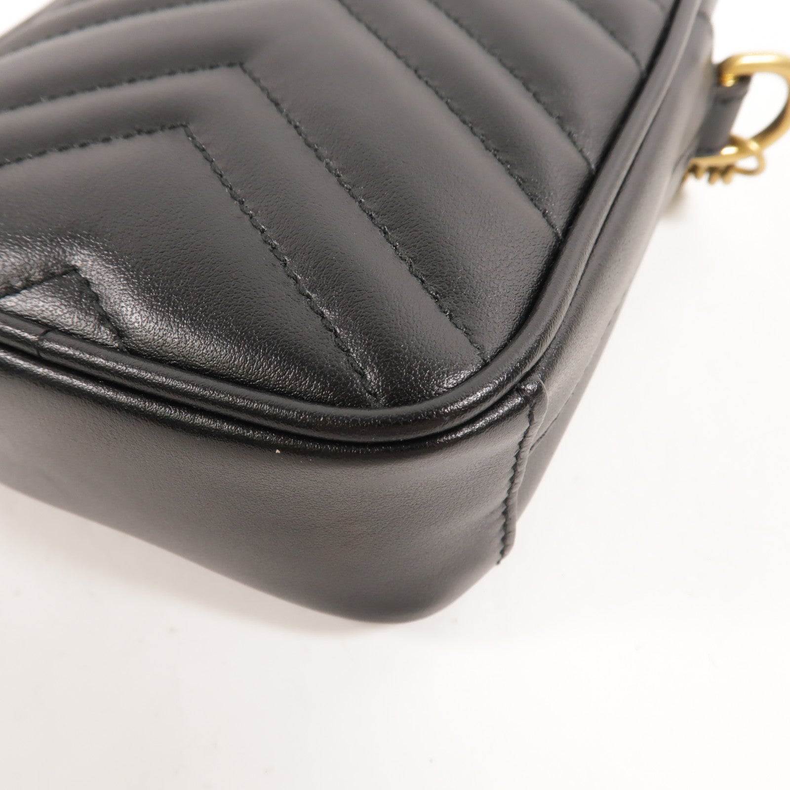 GUCCI 牛皮皮革GG Marmont Mini鏈帶肩背袋