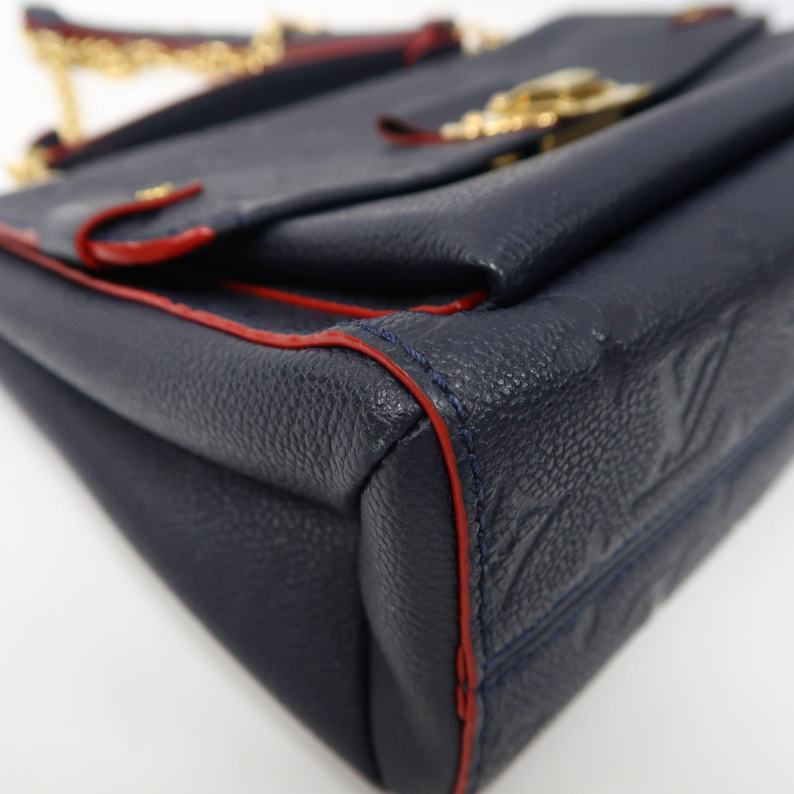 LOUIS VUITTON Monogram Empreinte Vavin PM金扣肩背袋藍色