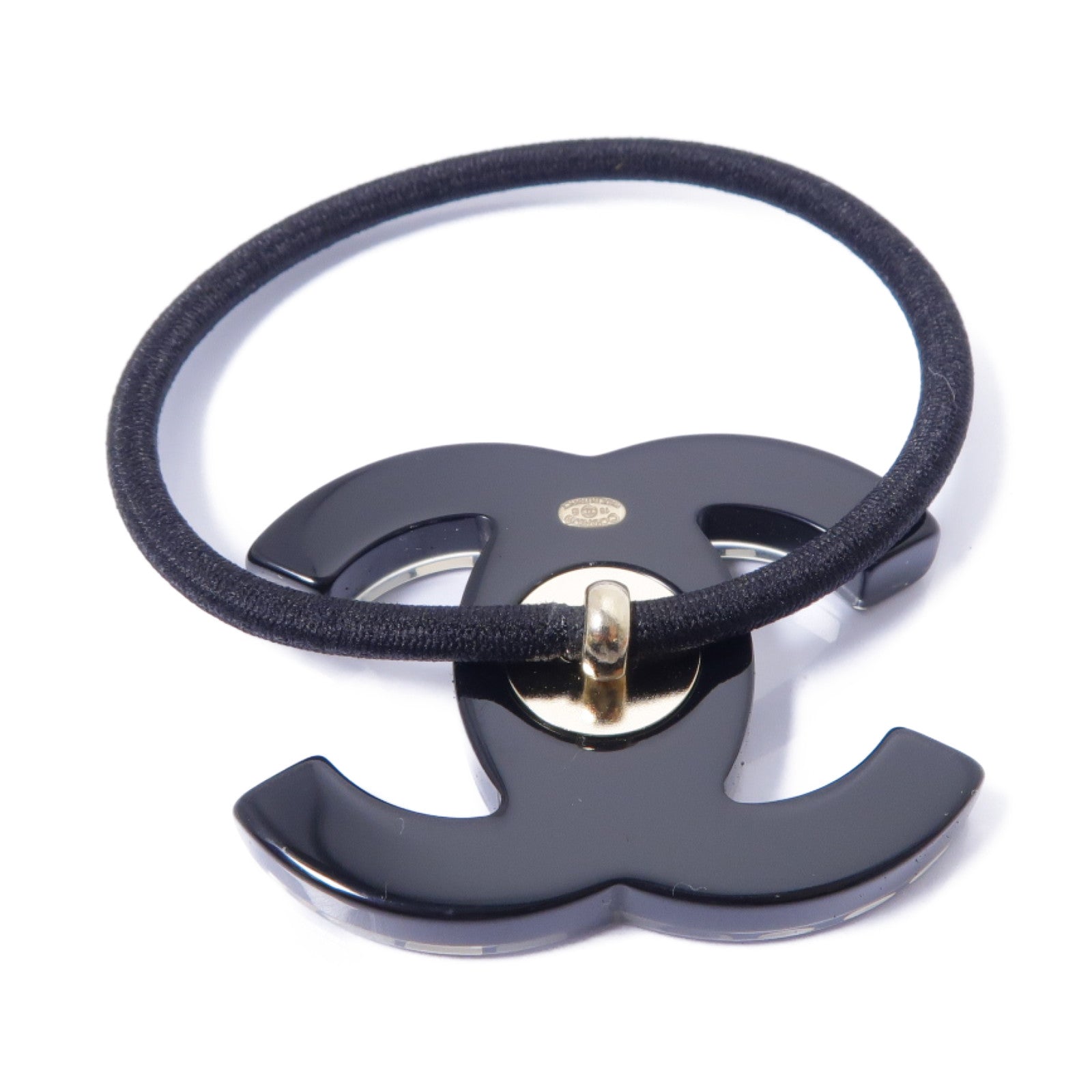 CHANEL PVC Hair Tie髮圈黒色