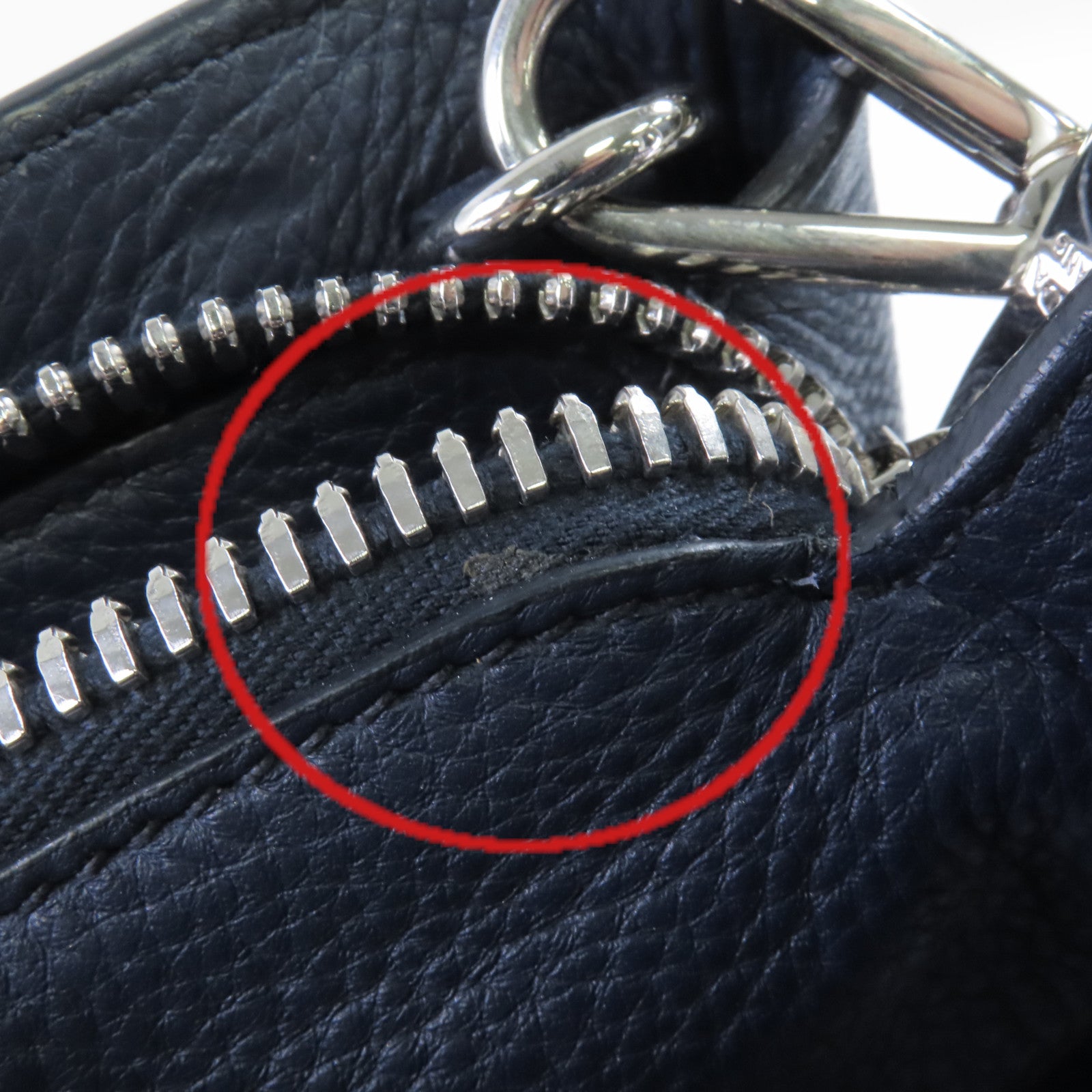 PRADA 牛皮皮革2way Shoulder Bag銀扣手挽肩背兩用袋寶藍色