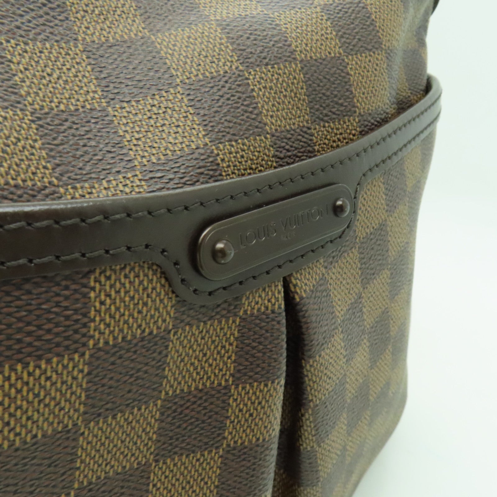 LOUIS VUITTON Damier Bloomsbury PM金扣肩背袋棕色