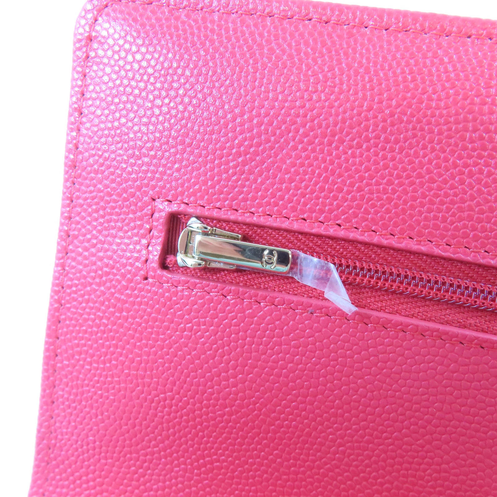 CHANEL 菱格牛皮皮革WOC Wallet On Chain金扣鏈帶肩背袋粉紅色