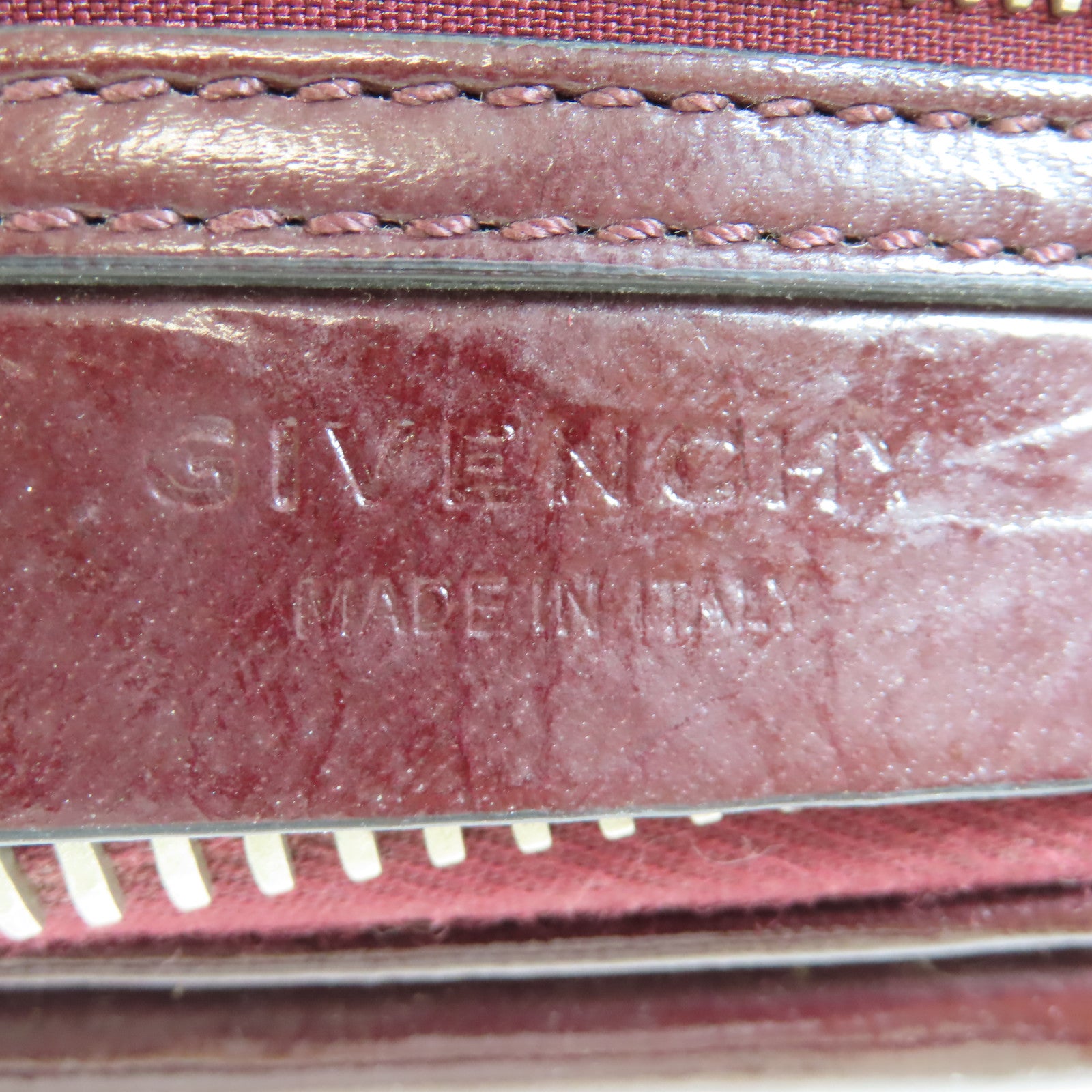 GIVENCHY 牛皮皮革Antigona銀扣手挽肩背兩用袋酒紅色