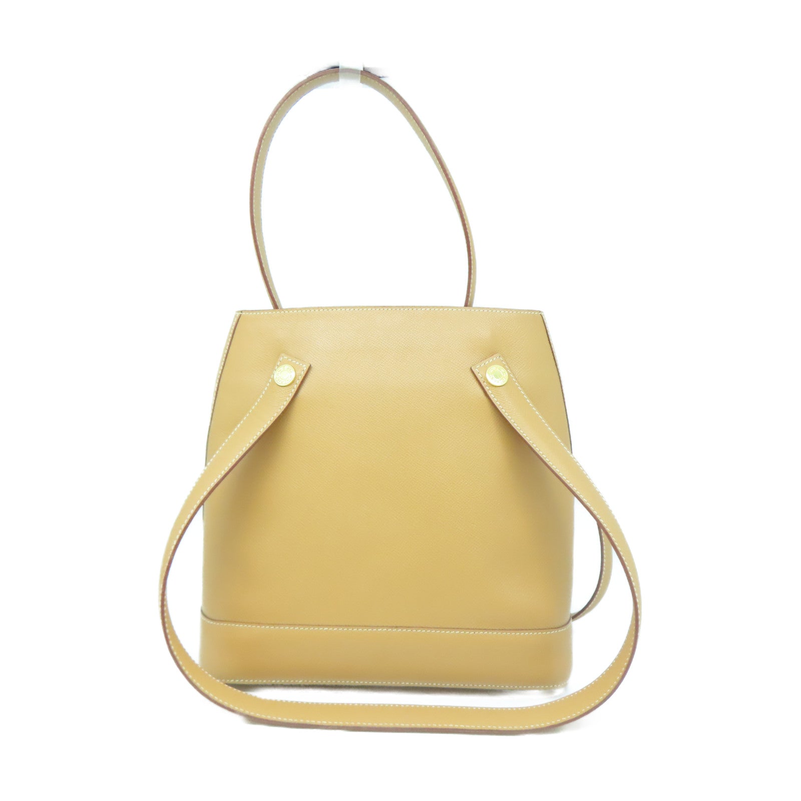 HERMES 【清倉大減價】Epsom皮革Shoulder Bag金扣手挽肩背兩用袋啡色
