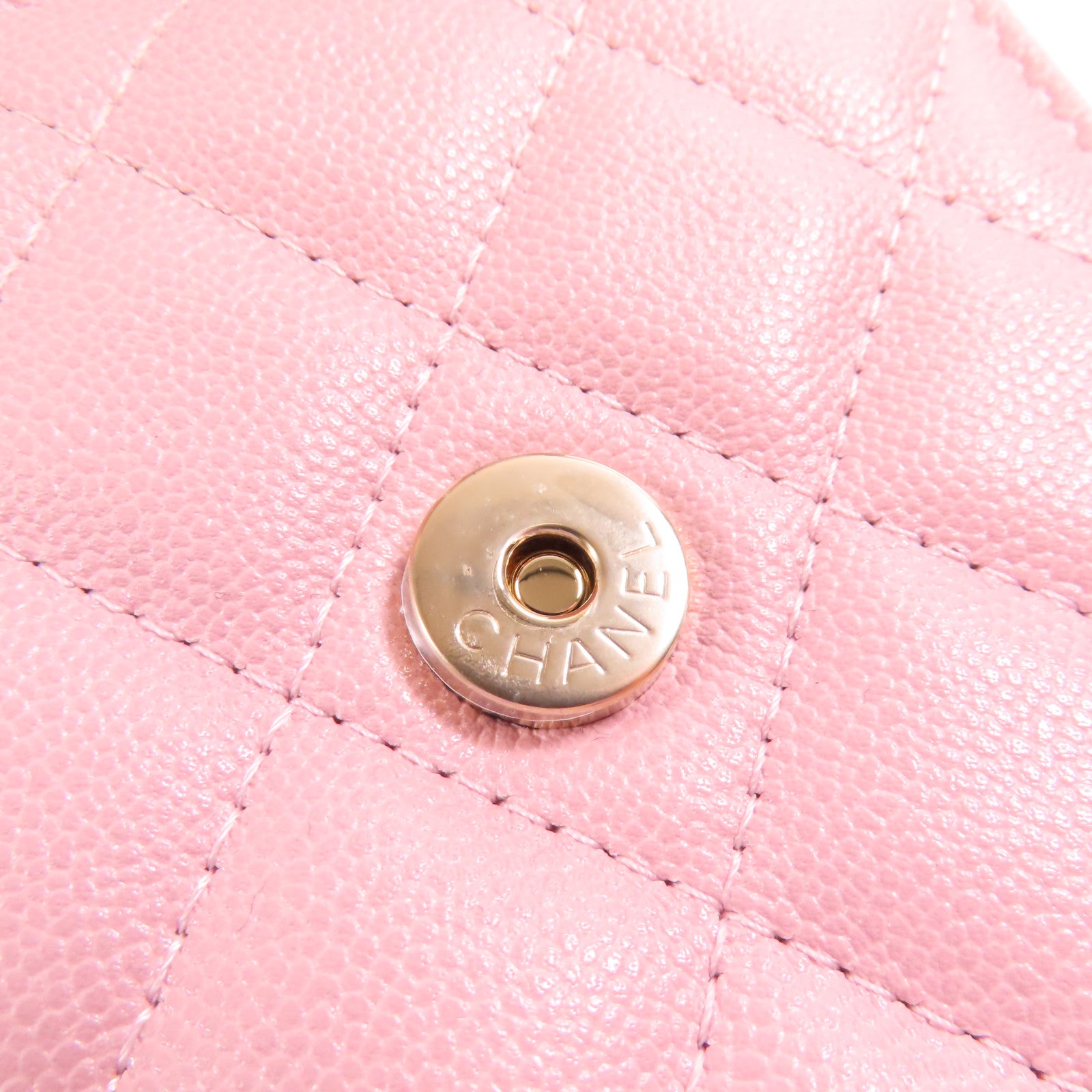 CHANEL 牛皮皮革Phone Bag金扣鏈帶肩背袋