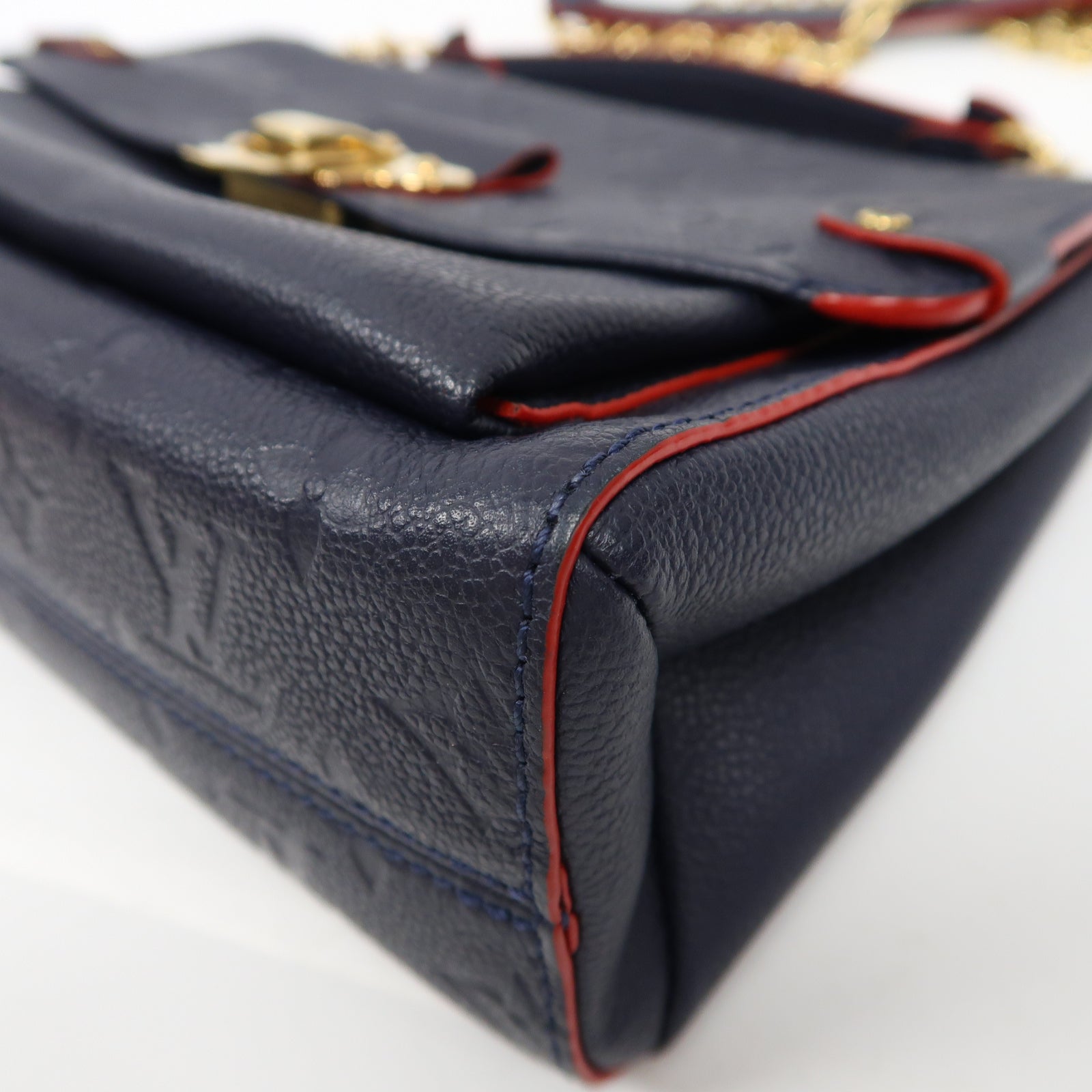 LOUIS VUITTON Monogram Empreinte Vavin PM金扣肩背袋藍色