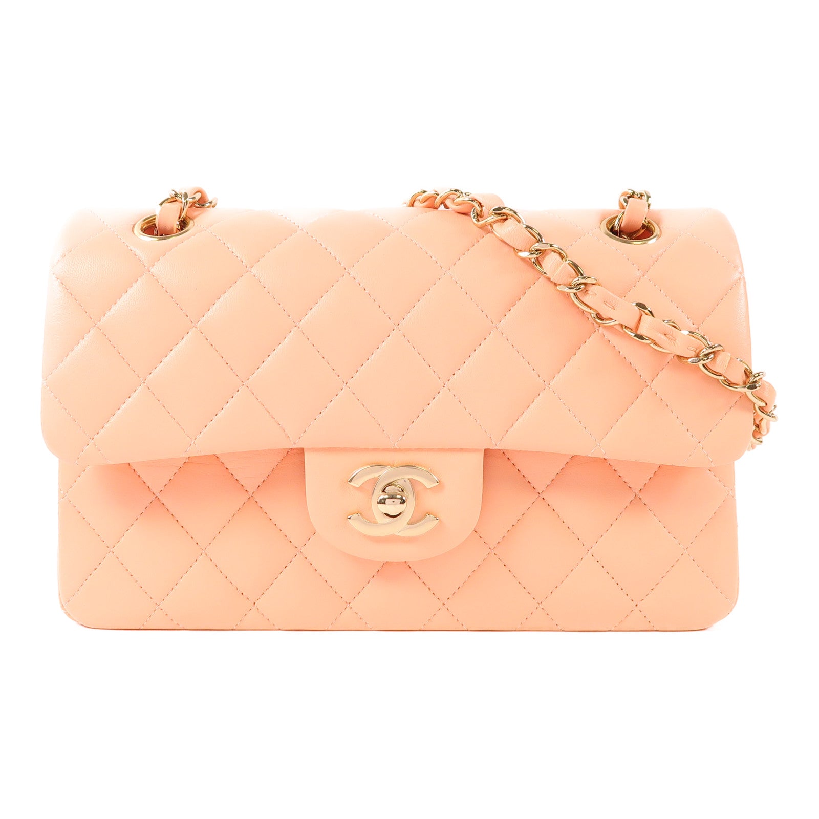 CHANEL 羊皮皮革Classic 23金扣鏈帶肩背袋