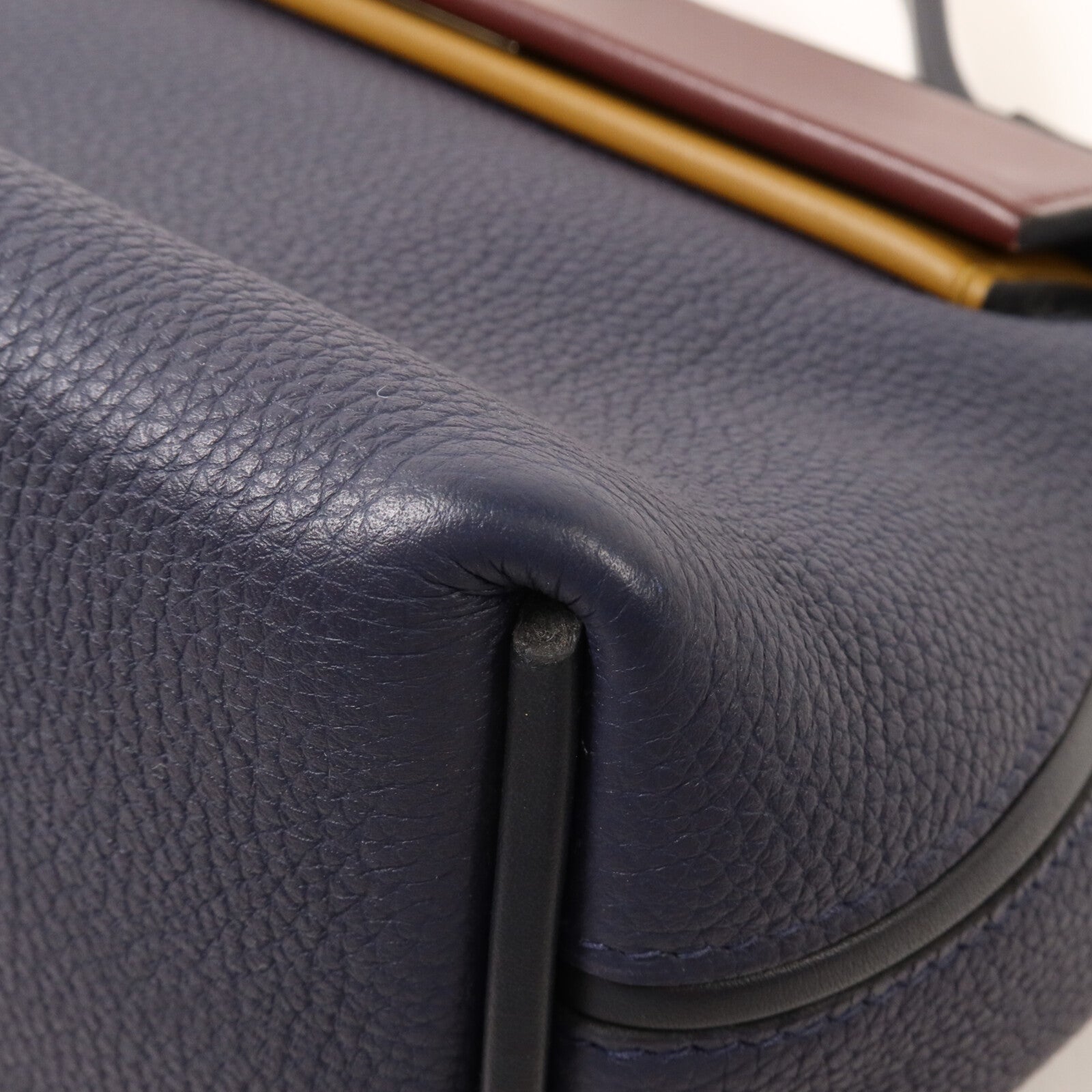 HERMES Clemence皮革/Swift皮革24/24 29cm手挽肩背兩用袋Bleu Indigo/Bordraux