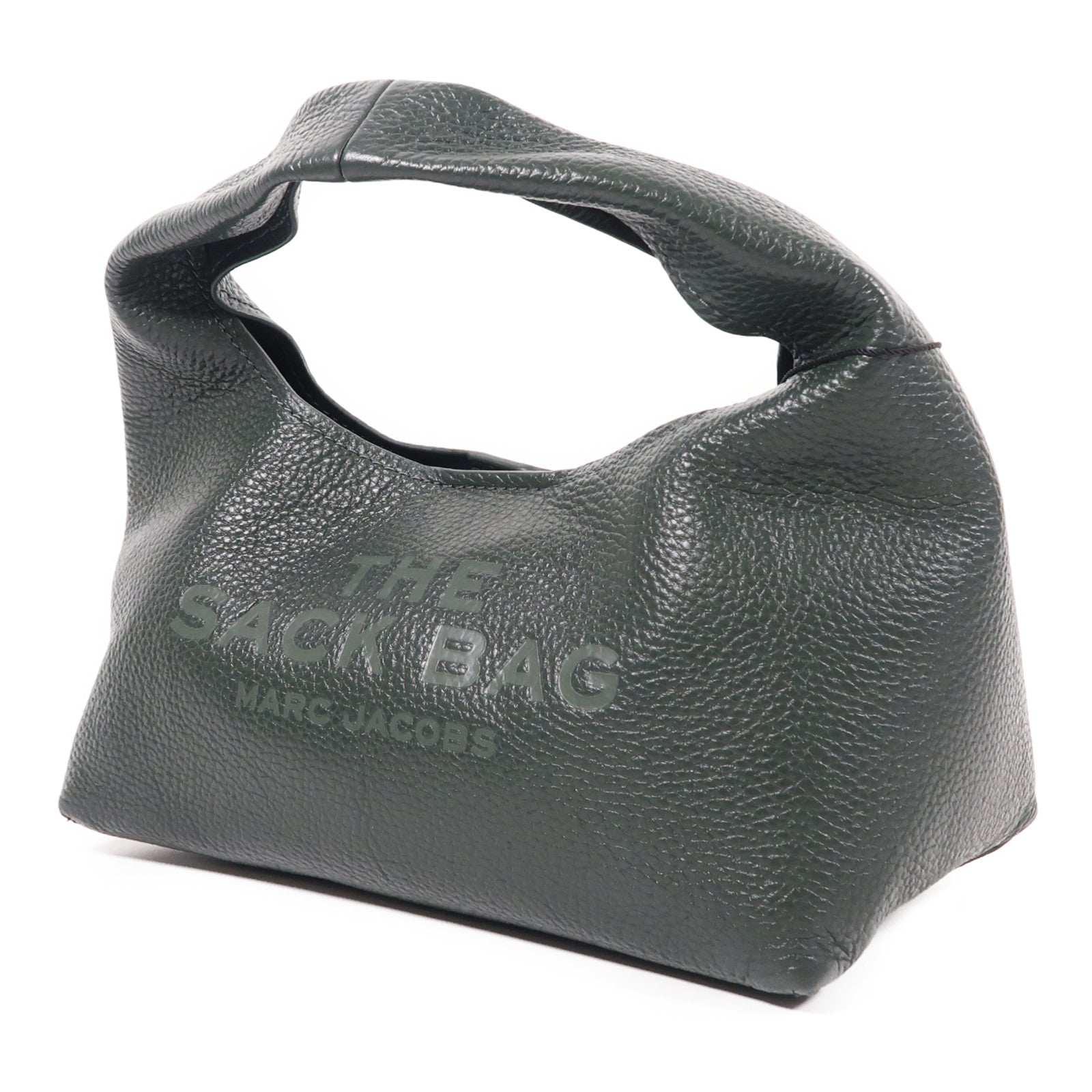 MARC JACOBS SHW Mini Sack Hand Bag Calfskin Leather Dark Green