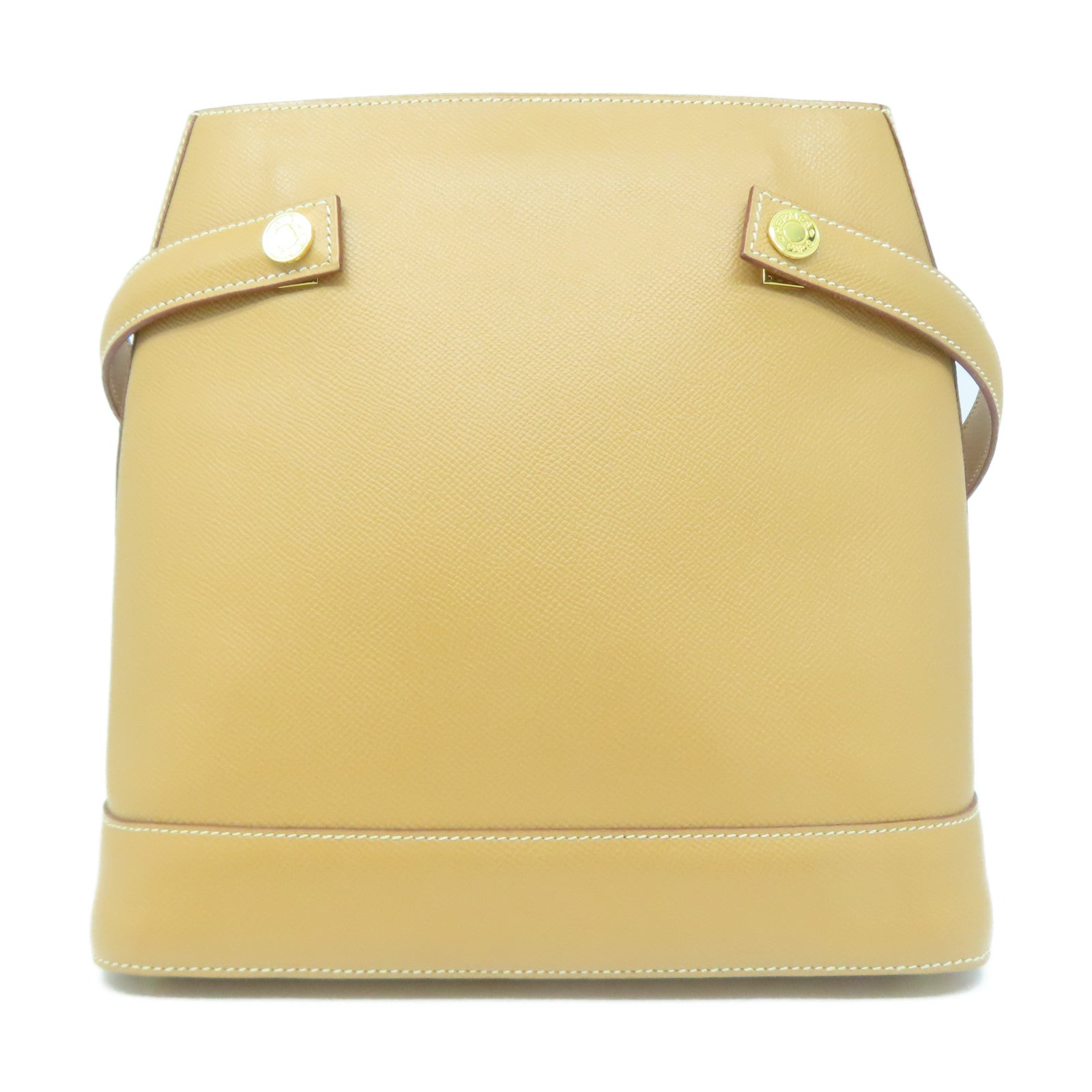 HERMES 【清倉大減價】Epsom皮革Shoulder Bag金扣手挽肩背兩用袋啡色