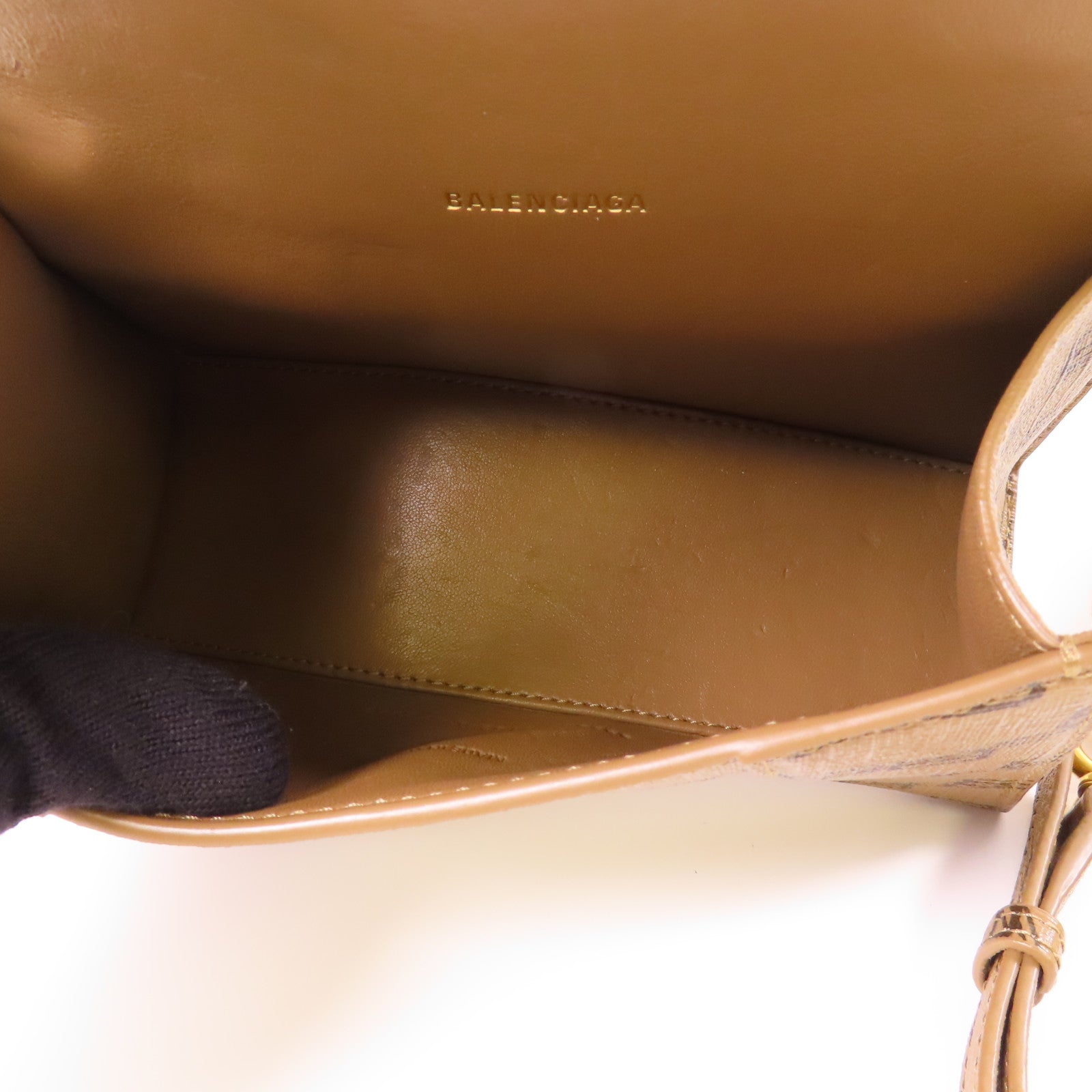 BALENCIAGA 牛皮皮革Hourglass Top Handle金扣手挽肩背兩用袋