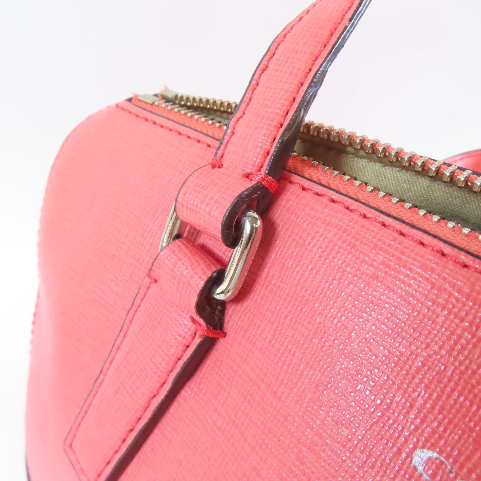 COACH 【激減優惠】牛皮皮革2 Way Shoulder銀扣手挽肩背兩用袋粉紅色