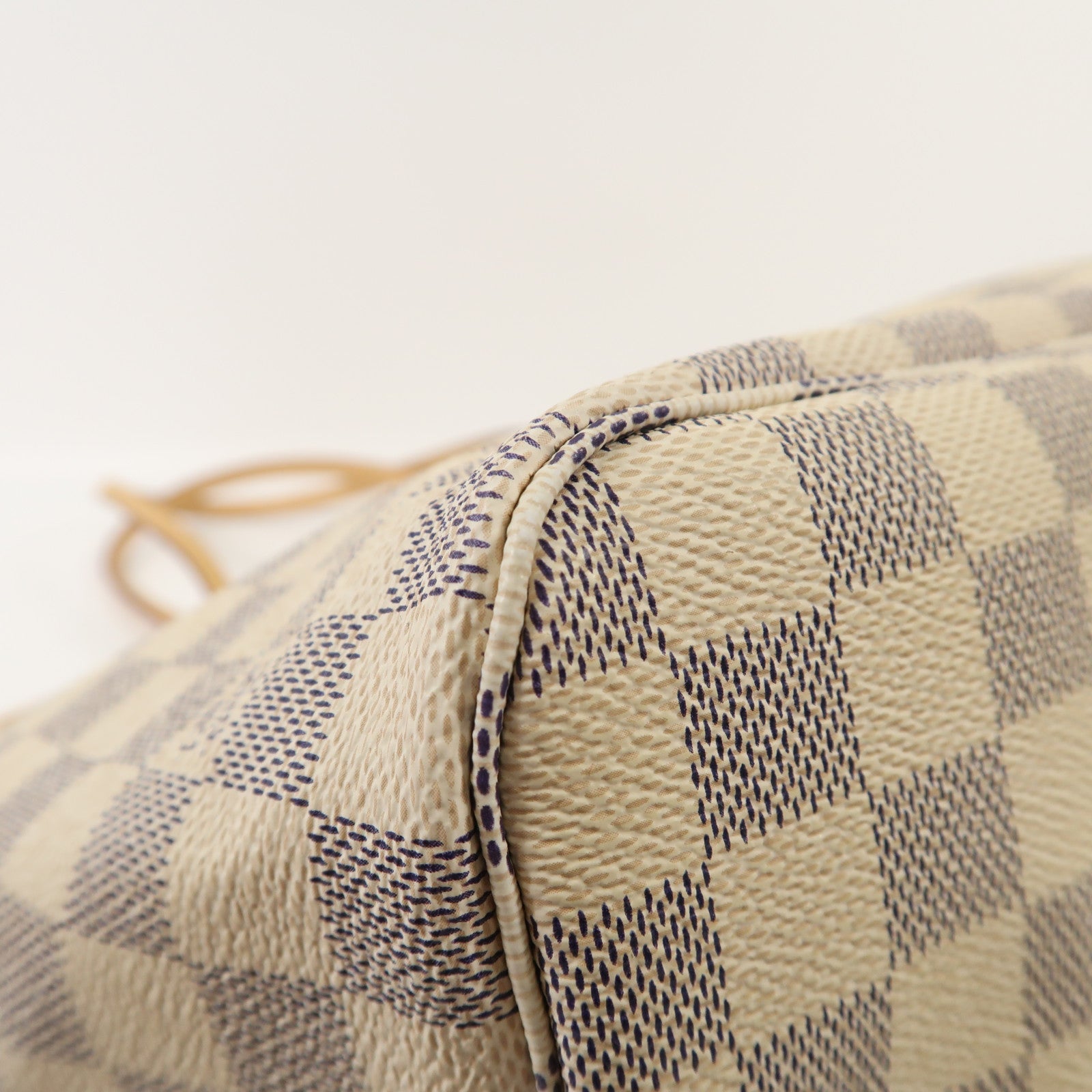 LOUIS VUITTON Damier Azur Neverfull MM金扣手挽袋