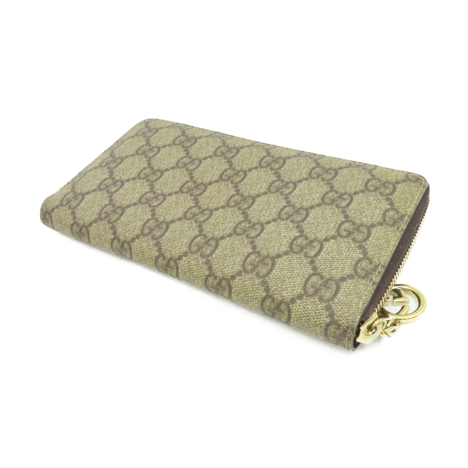 GUCCI 【激減優惠】塗層帆布Zipper Long Wallet拉鏈長錢包啡色