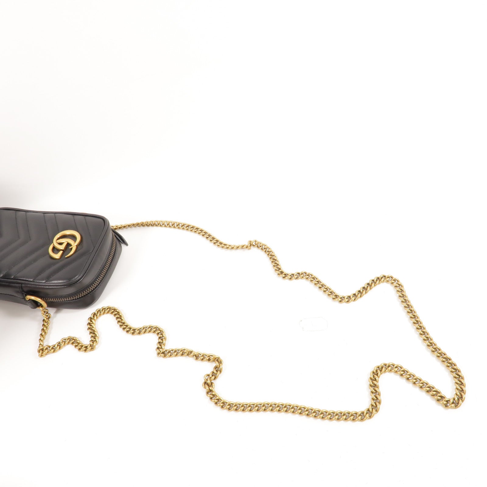 GUCCI 牛皮皮革GG Marmont Mini鏈帶肩背袋