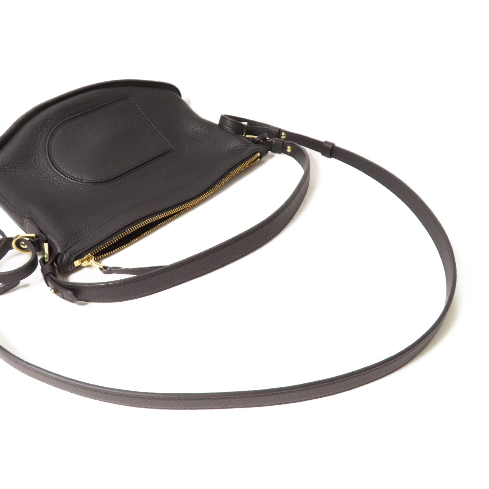 Delvaux 牛皮皮革Taurillon Soft Delvaux Pin Swing金扣手挽肩背兩用袋黑色