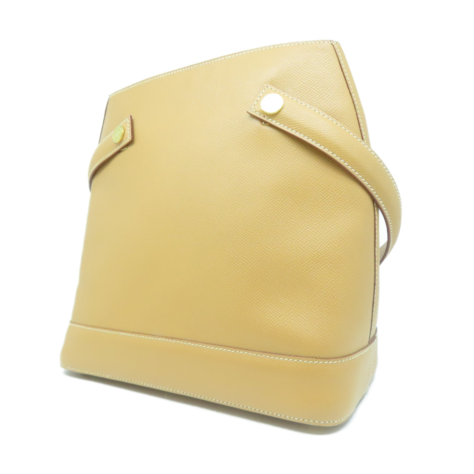 HERMES 【清倉大減價】Epsom皮革Shoulder Bag金扣手挽肩背兩用袋啡色