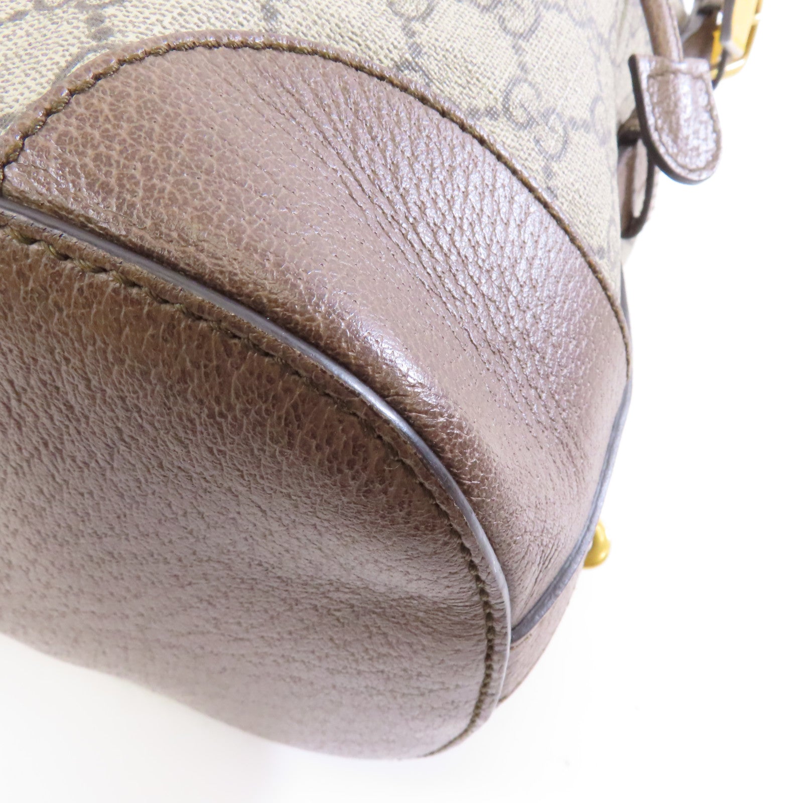 GUCCI 塗層帆布Backpack金扣背包棕色