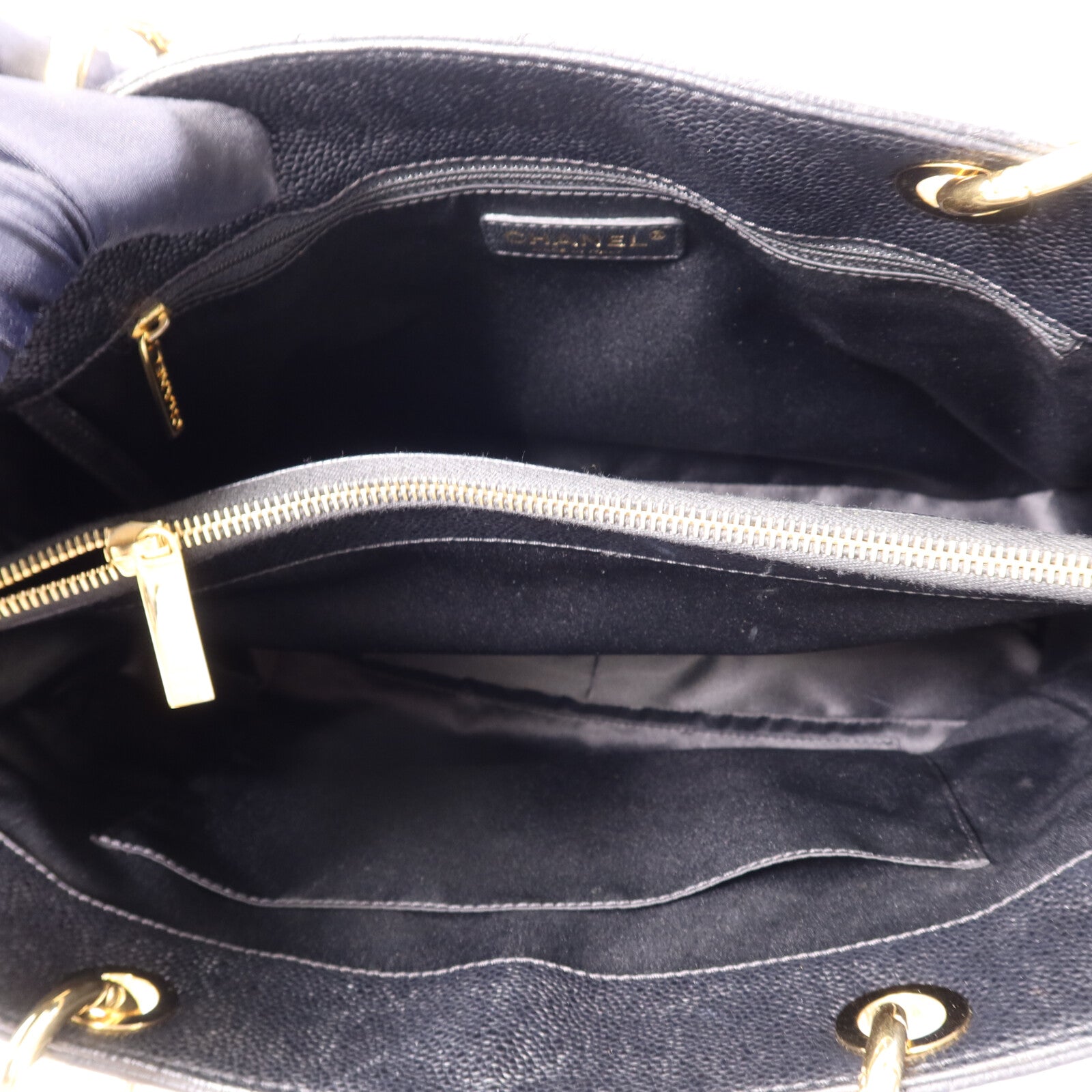 CHANEL 牛皮皮革GST Grand Shopping Tote Bag金扣鏈帶手挽袋