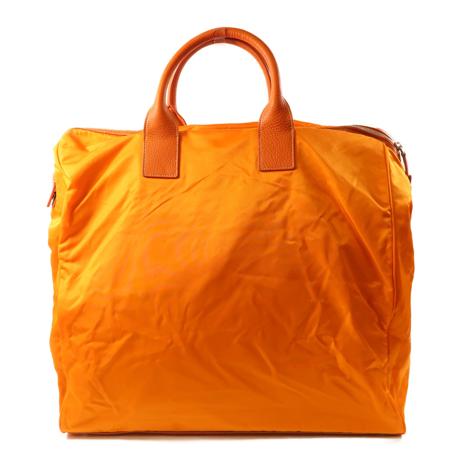 PRADA 尼龍Tote Bag銀扣手挽袋橙色