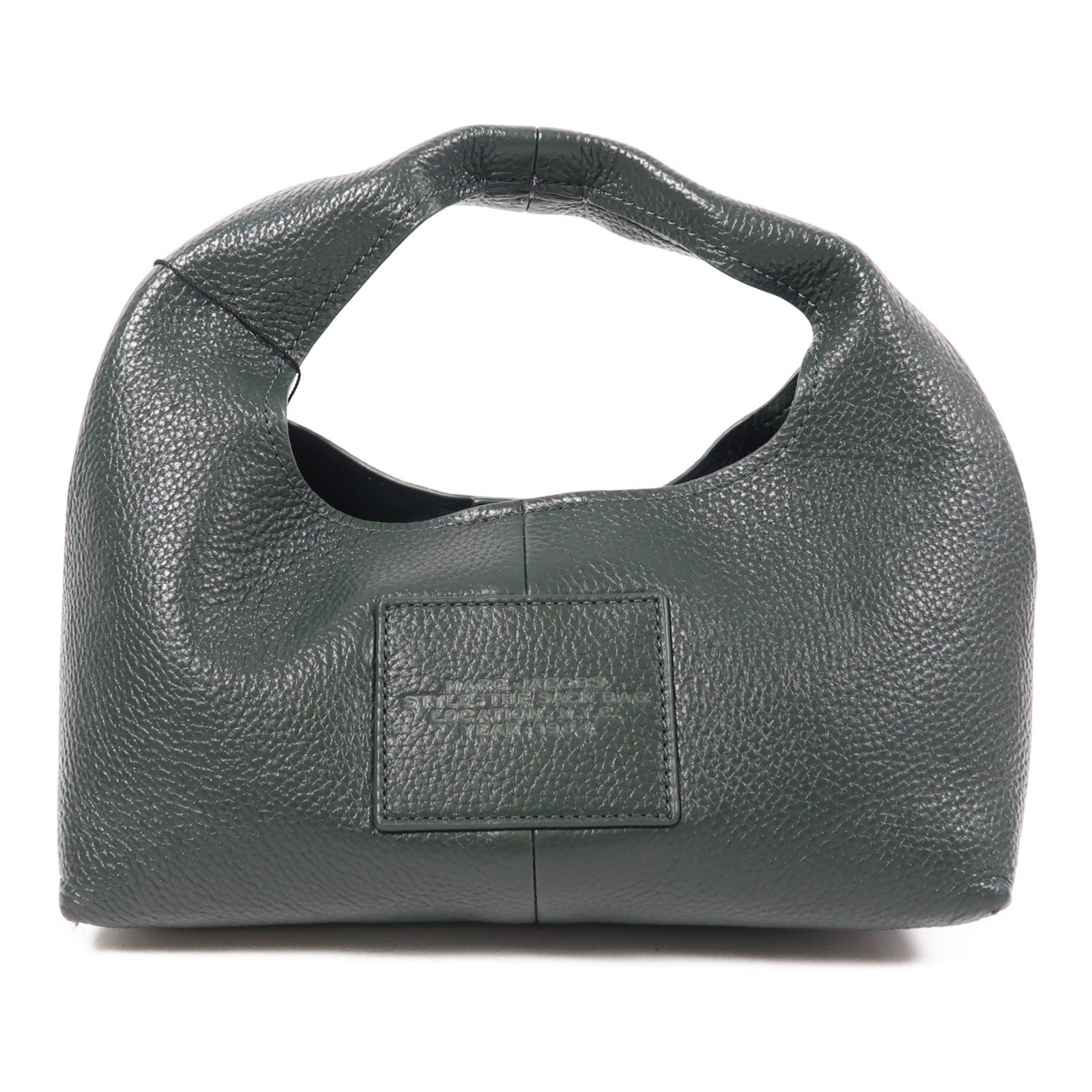 MARC JACOBS SHW Mini Sack Hand Bag Calfskin Leather Dark Green