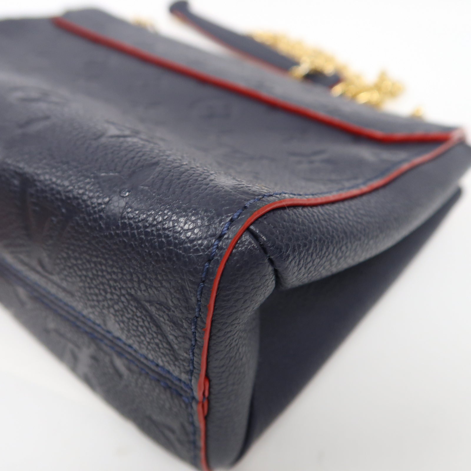 LOUIS VUITTON Monogram Empreinte Vavin PM金扣肩背袋藍色