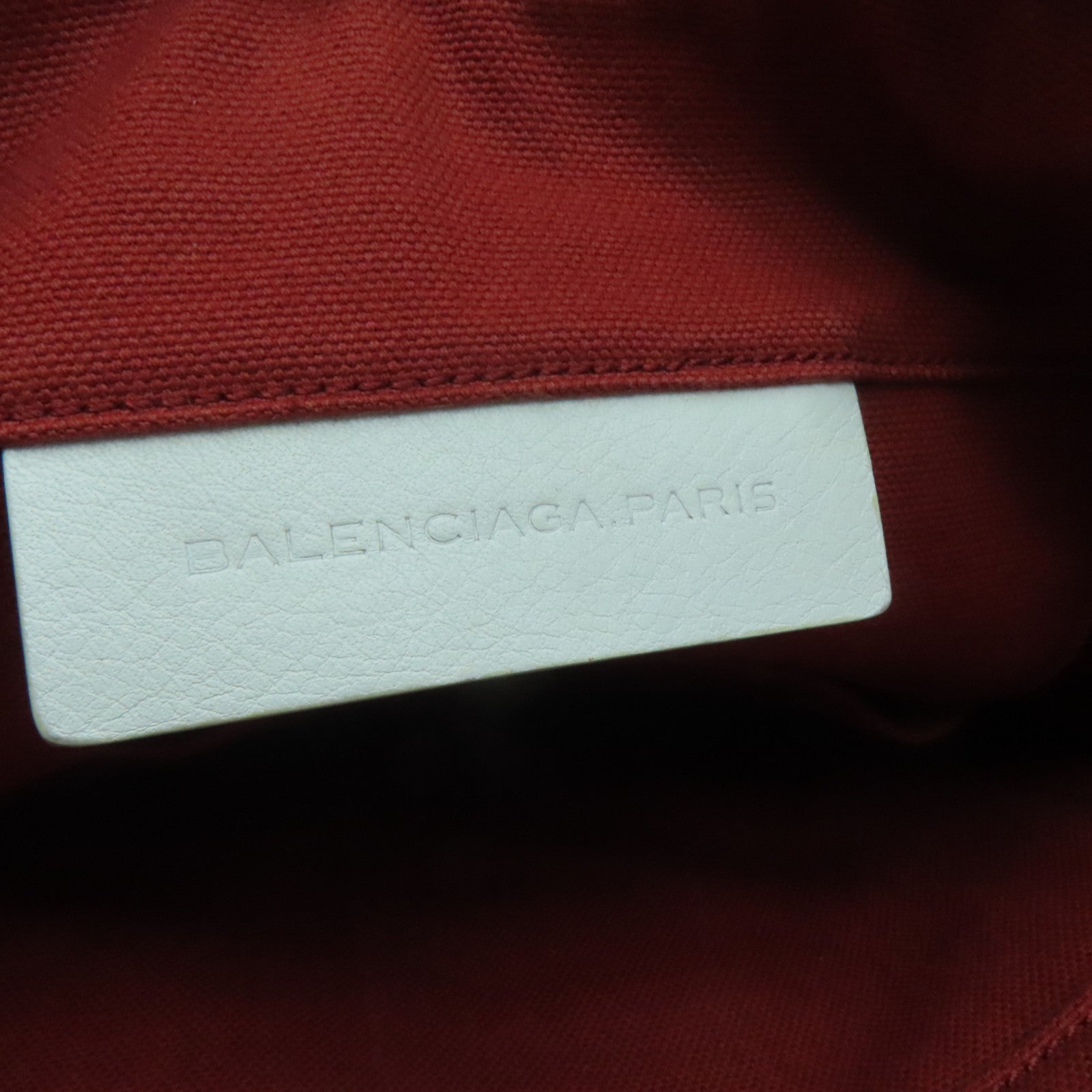 BALENCIAGA 【激減優惠】帆布/皮革Tote Bag銀扣肩背袋紅色/白色