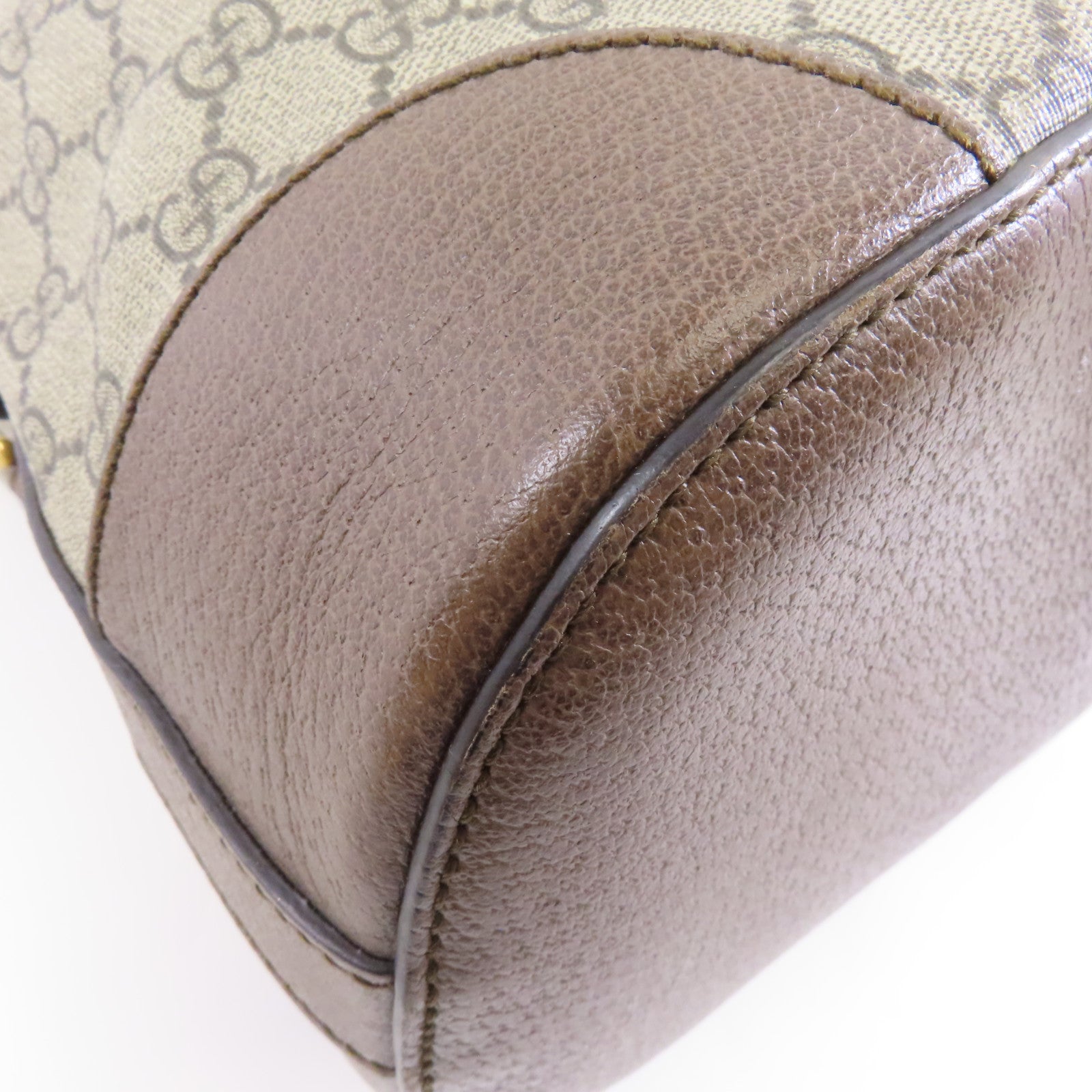 GUCCI 塗層帆布Backpack金扣背包棕色