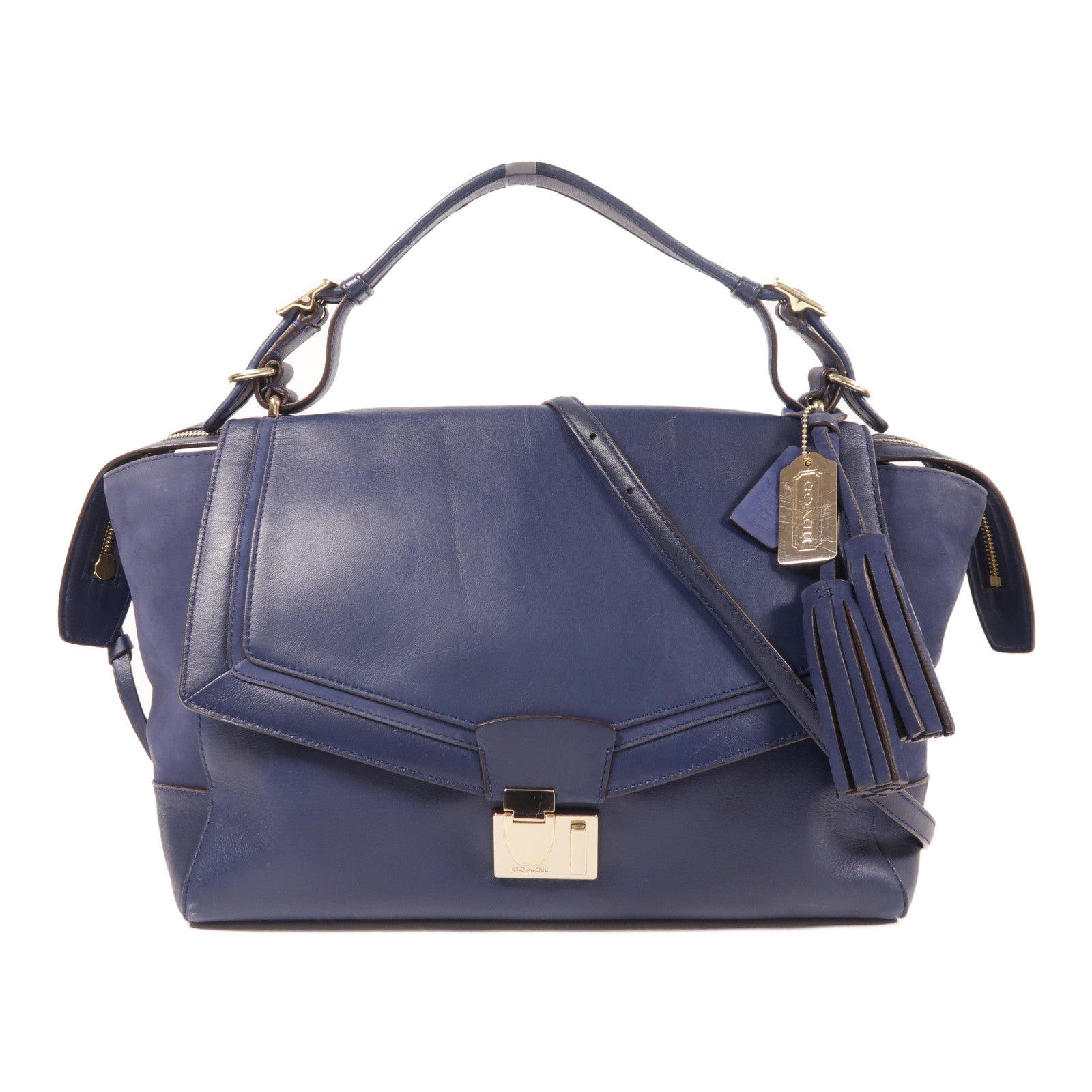 COACH 牛皮皮革Shoulder Bag金扣手挽肩背兩用袋