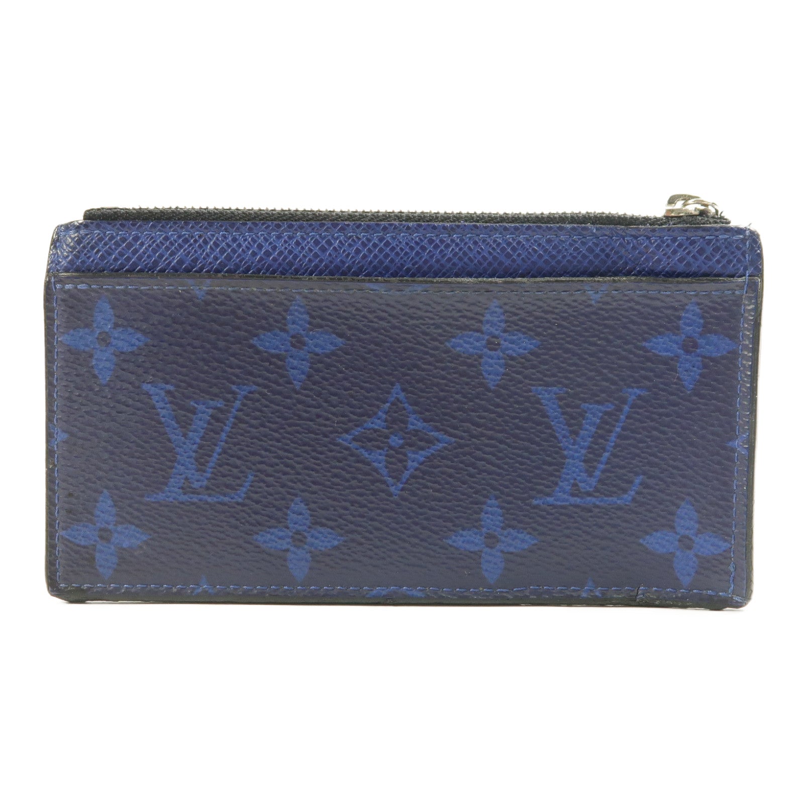 LOUIS VUITTON Monogram/Taiga Taigarama銀扣卡片套