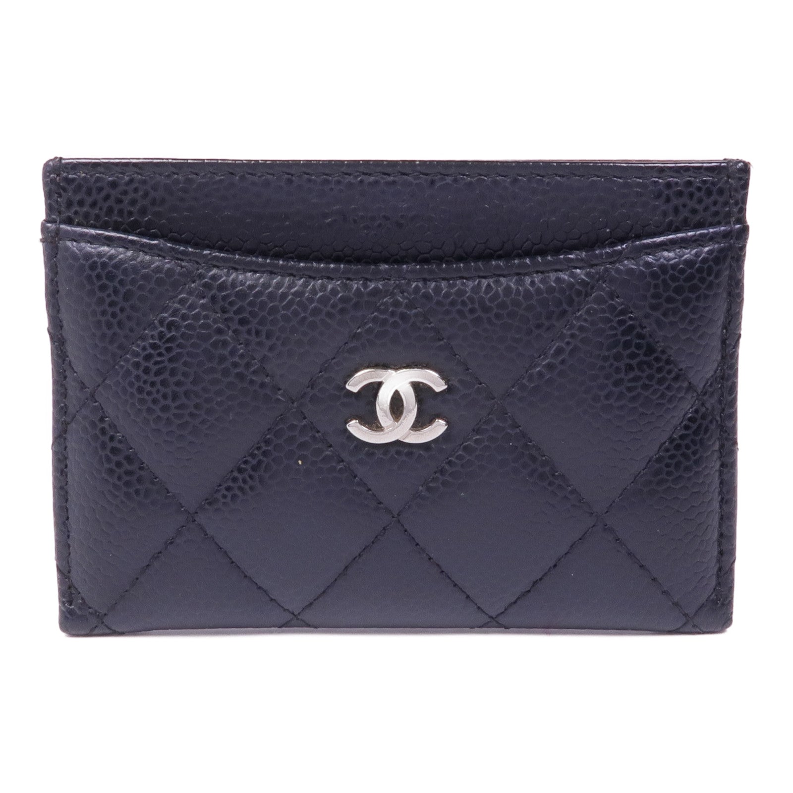 CHANEL 牛皮皮革Card Case銀扣卡片套