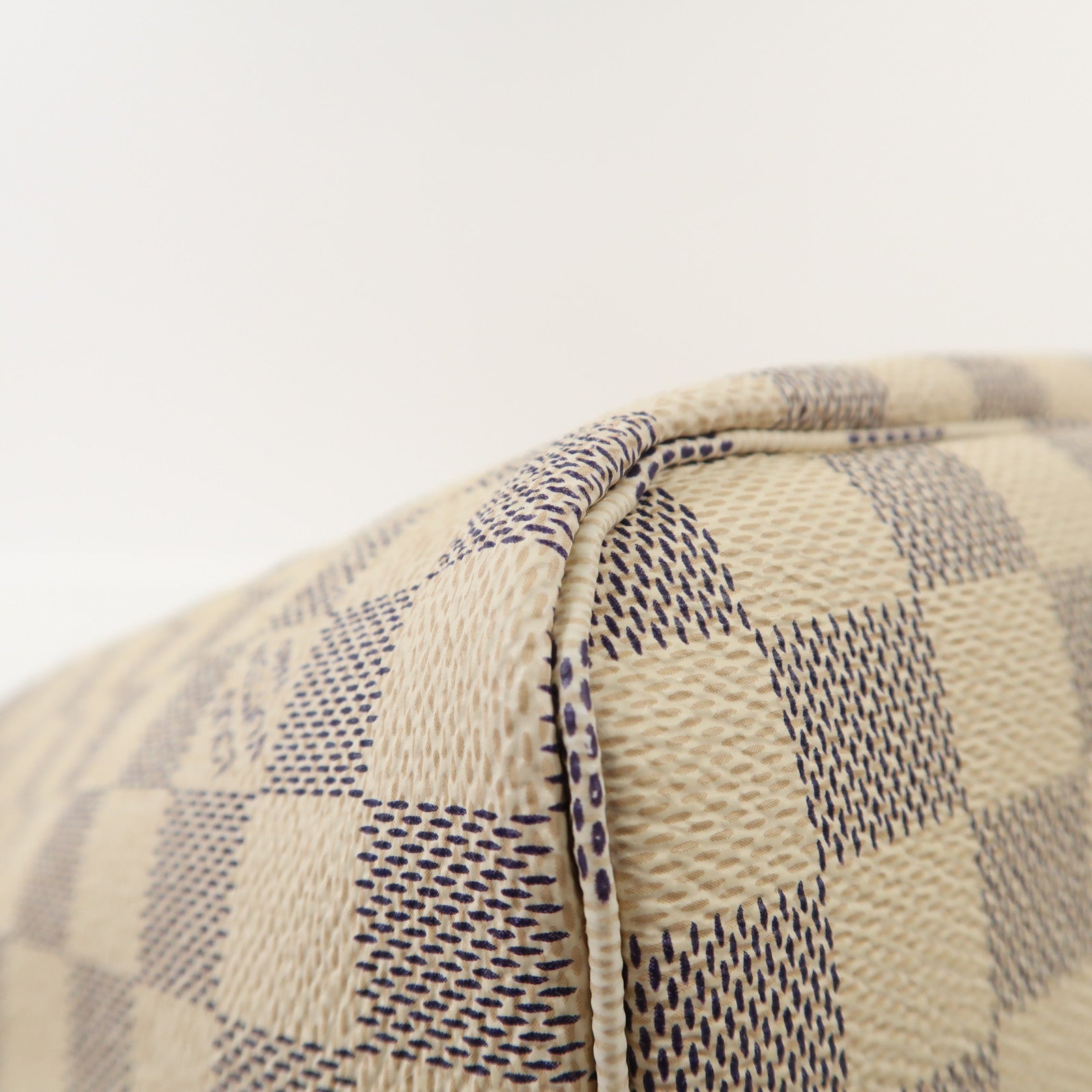 LOUIS VUITTON Damier Azur Neverfull MM金扣手挽袋