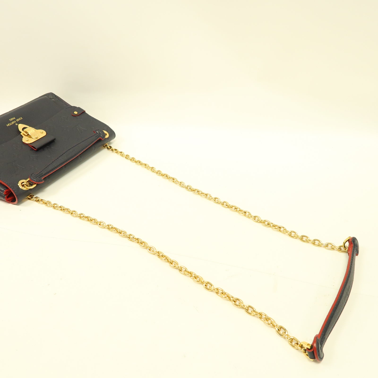 LOUIS VUITTON Monogram Empreinte Vavin PM金扣肩背袋藍色