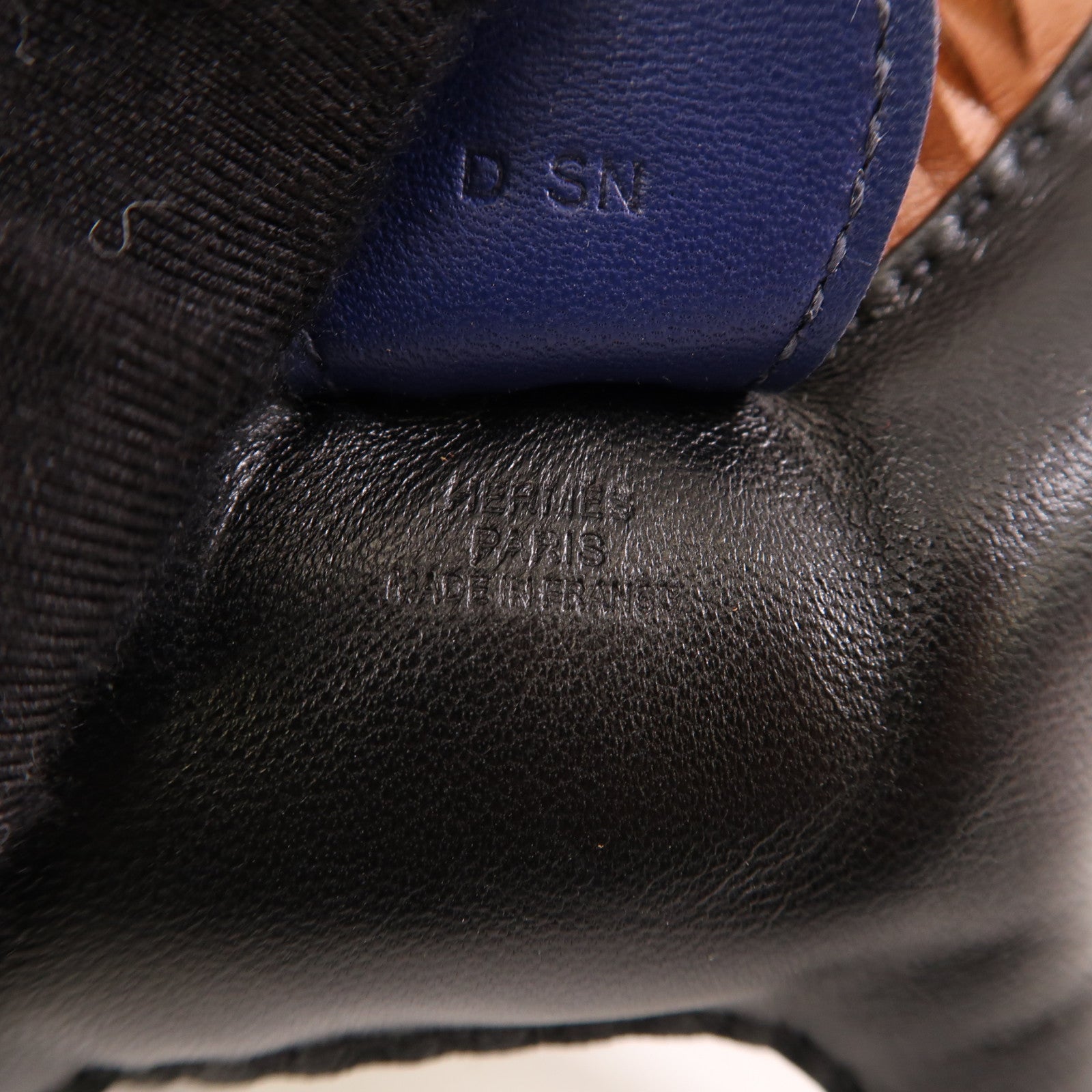 HERMES Rodeo MM Charm Milo Lambskin Leather Black Navy Brown