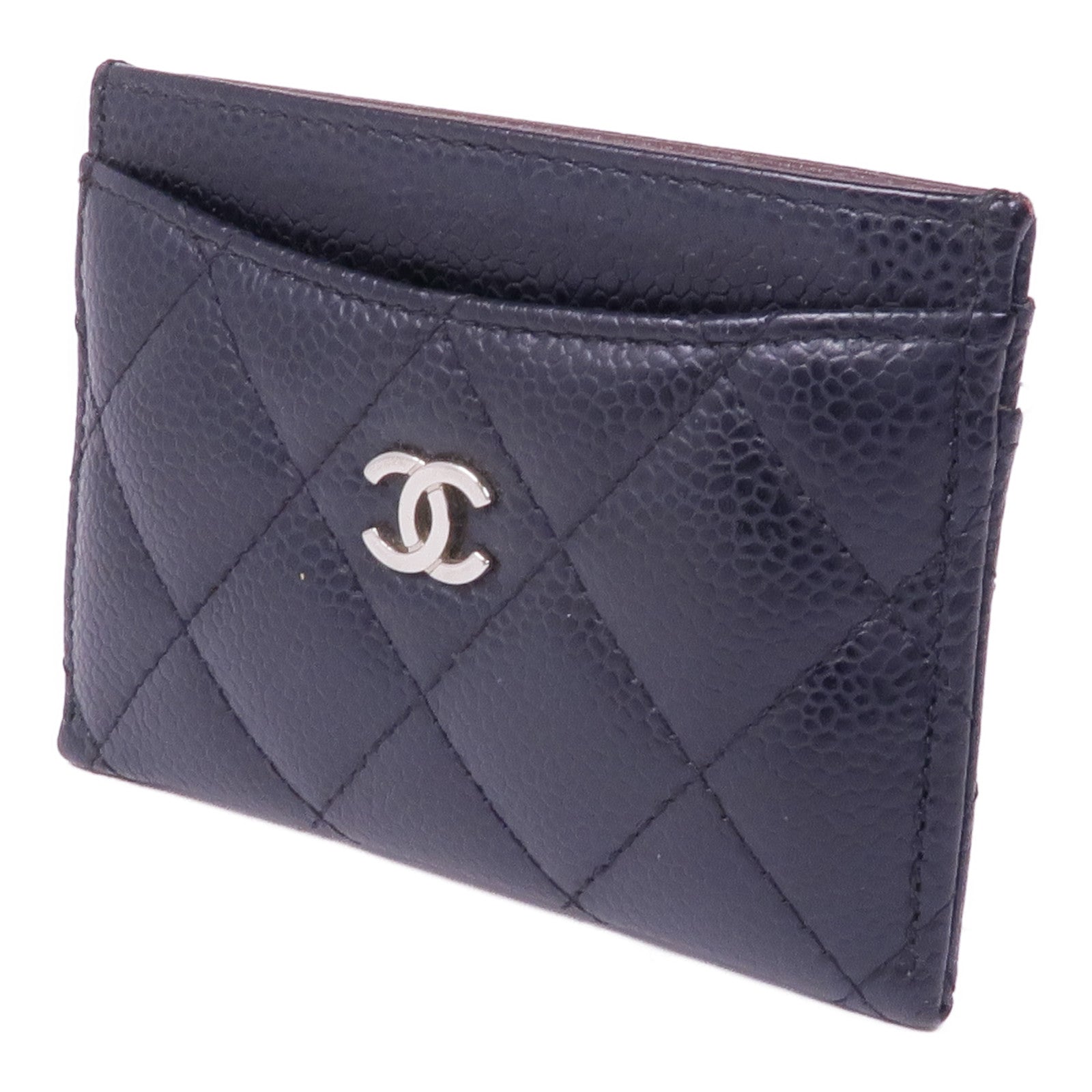 CHANEL 牛皮皮革Card Case銀扣卡片套