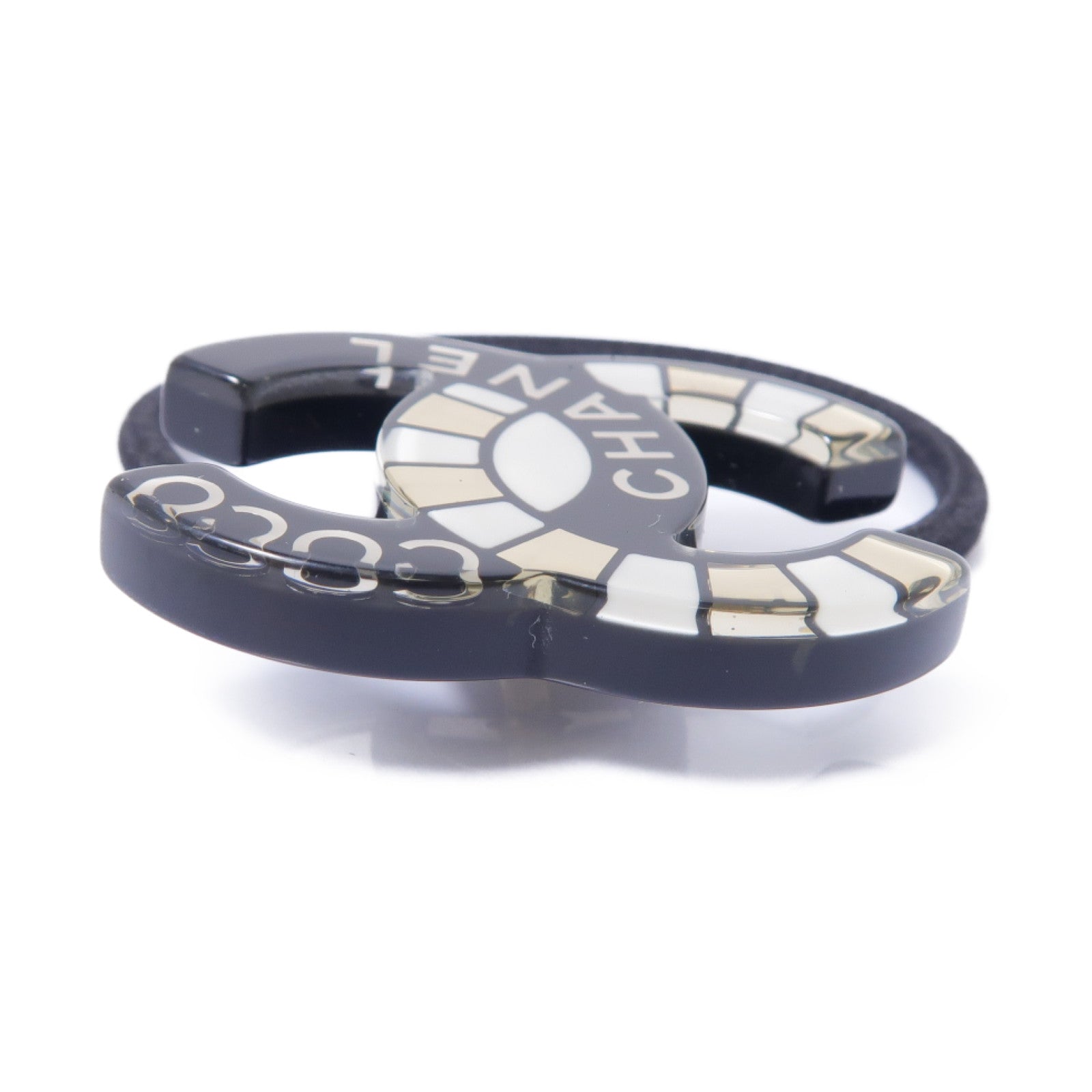 CHANEL PVC Hair Tie髮圈黒色
